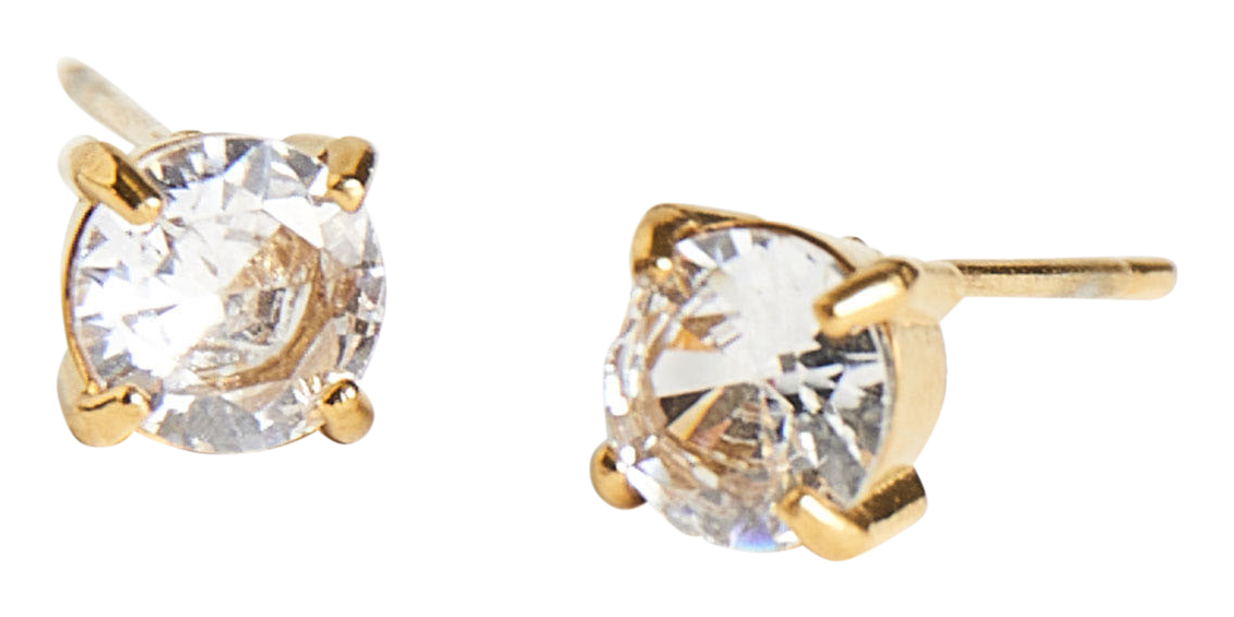Image of Howard's Narelle Gold Waterproof 5mm Round Cubic Zirconia Stud Earrings