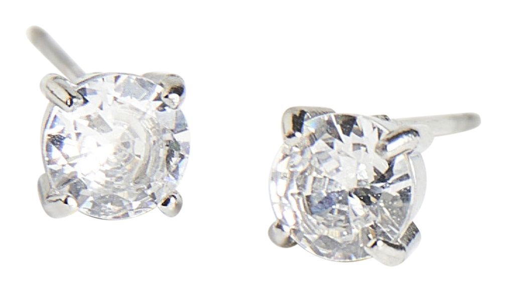 Image of Howard's Narelle Silver Waterproof 5mm Round Cubic Zirconia Stud Earrings