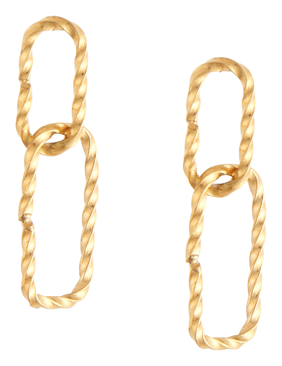 Image of Howard's Narelle Gold Waterproof Textured Oval Link Stud Earrings