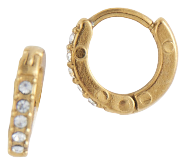 Image of Howard's Narelle Gold Waterproof Pave Huggie Hoop Earrings