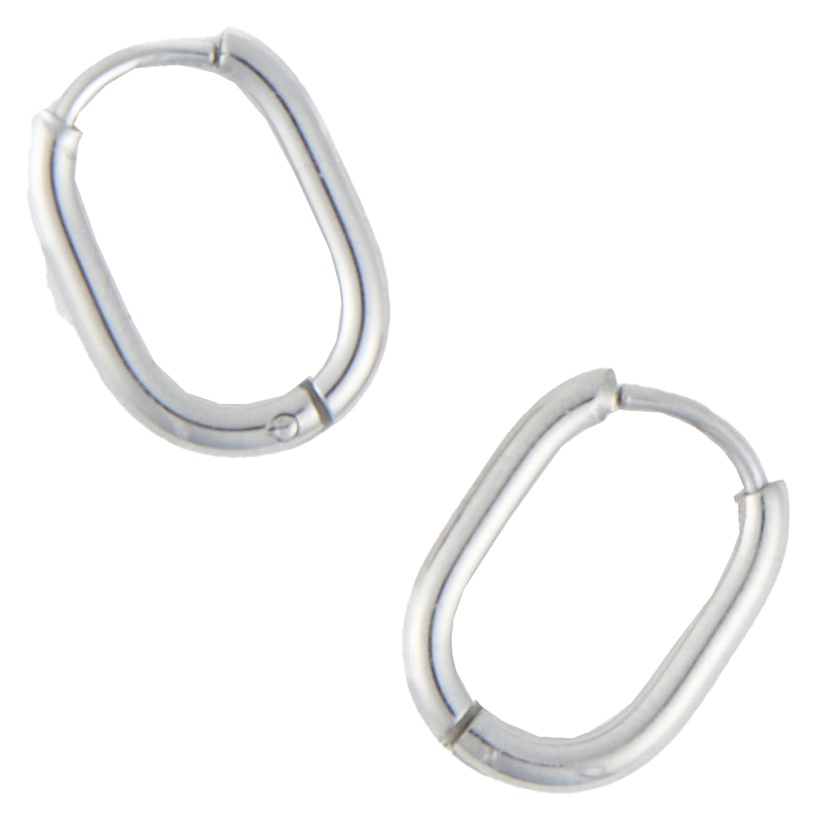 Image of Howard's Narelle Waterproof Oval Huggie Silver Hoop Earrings