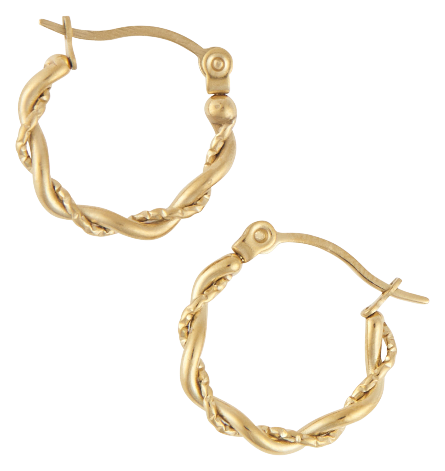 Image of Howard's Narelle Gold Waterproof Twisted Hoop Earrings