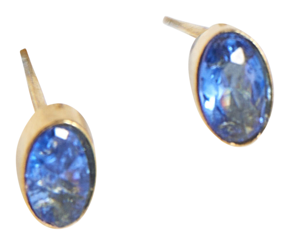 Image of Howard's Narelle Blue Opal Waterproof Oval Gem Stud Earrings