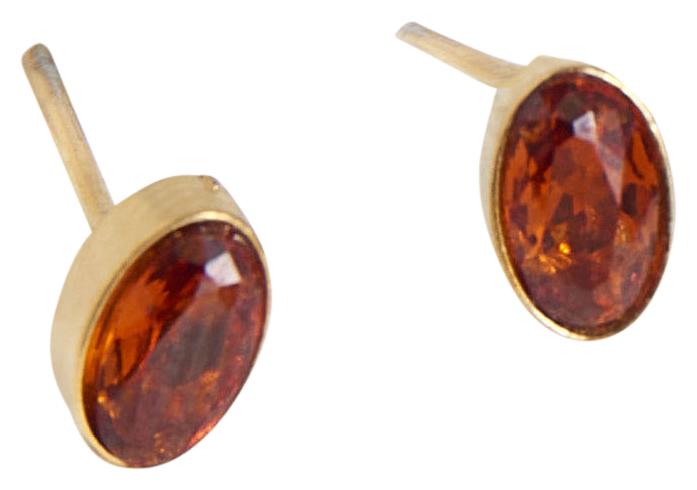 Image of Howard's Narelle Red Dahlia Waterproof Oval Gem Stud Earrings