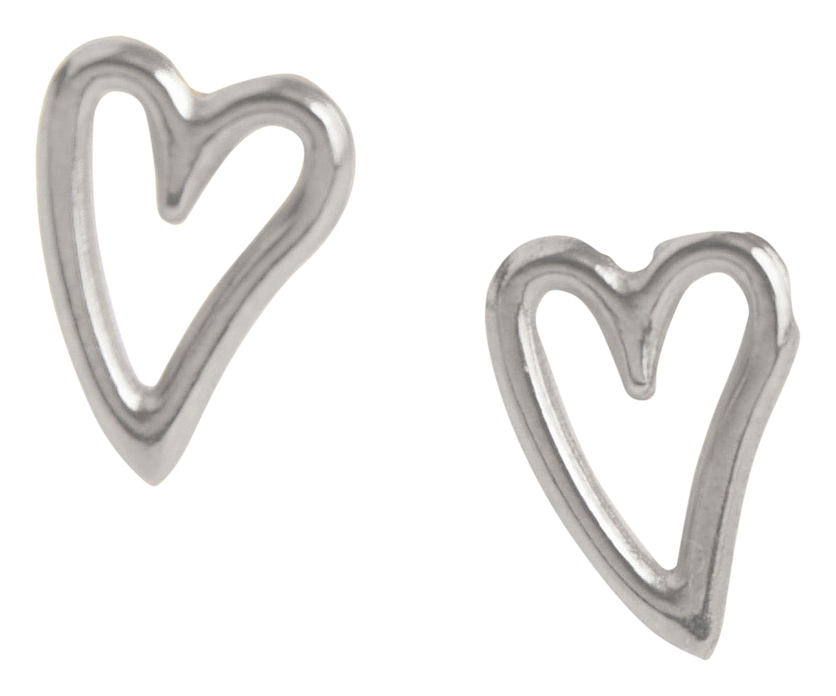 Image of Howard's Narelle Silver Waterproof Heart Outline Stud Earrings