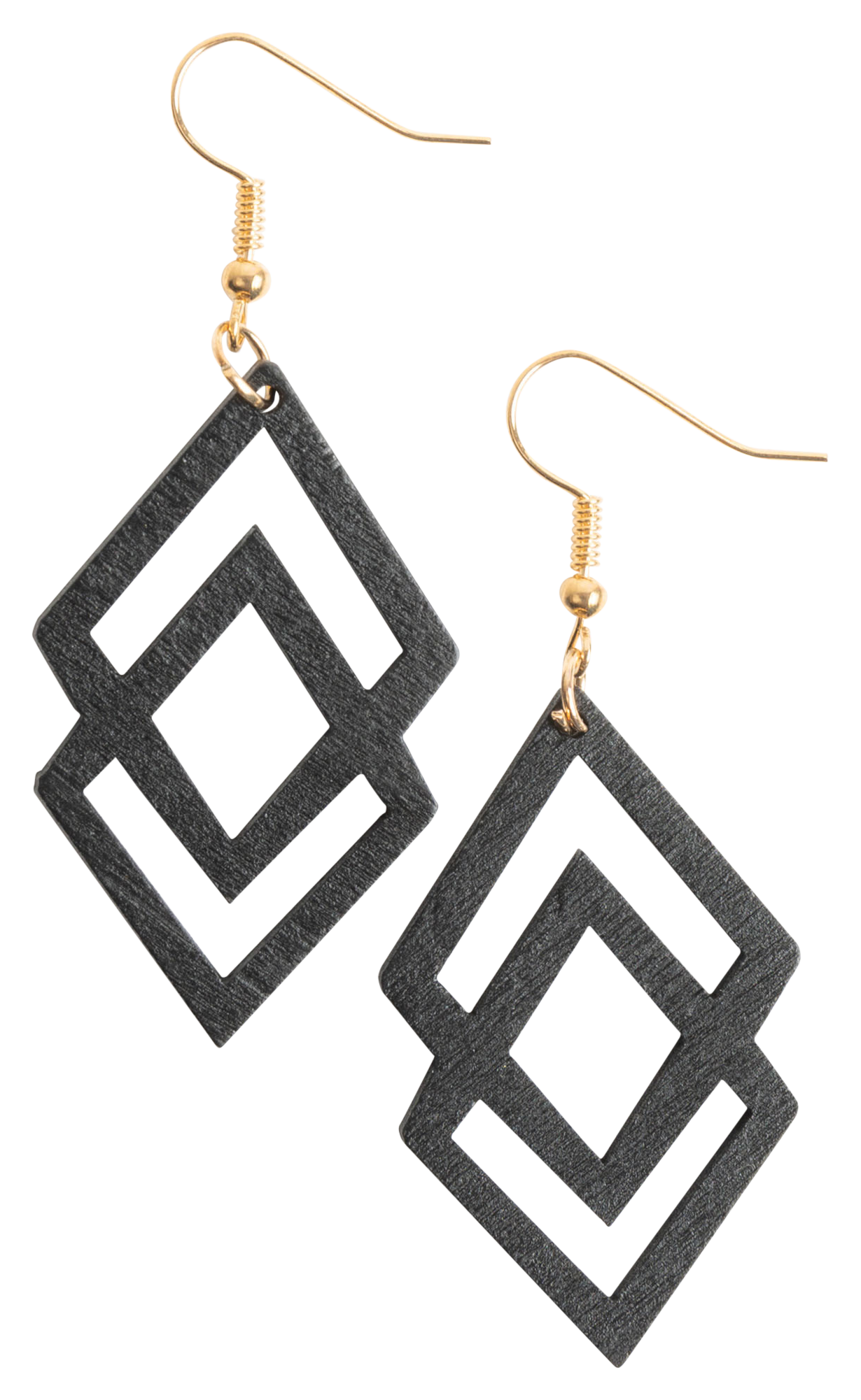 Image of Howard's Samira Double Diamond Wood Earrings
