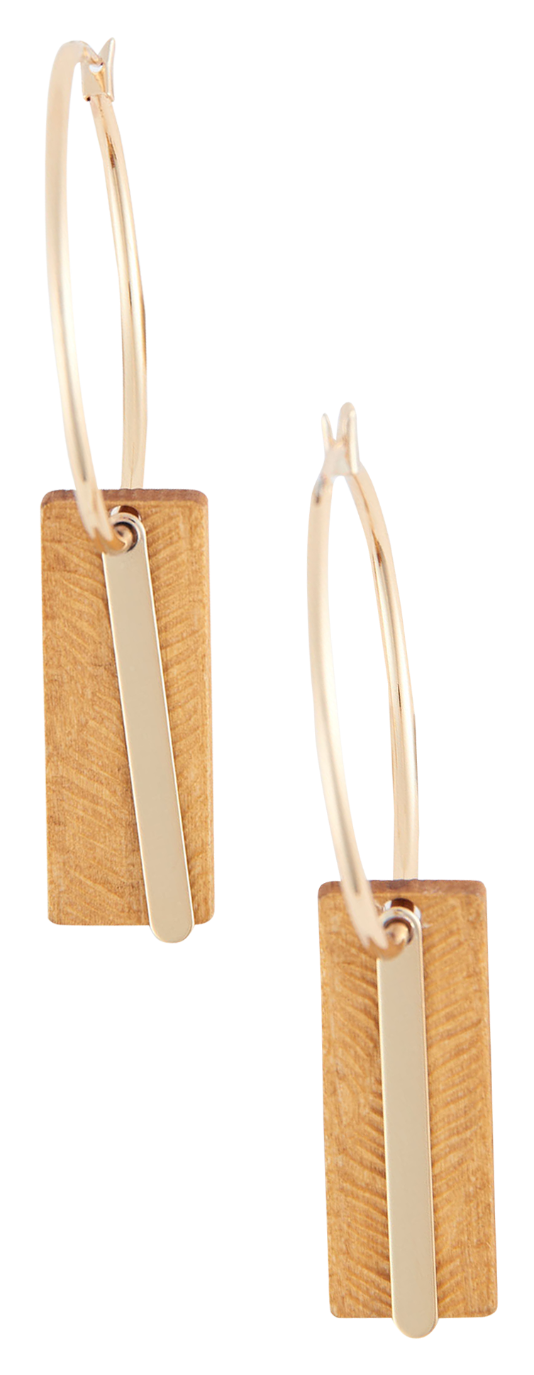 Image of Howard's Jolie Cherry Wooden Bar Hoop Earrings