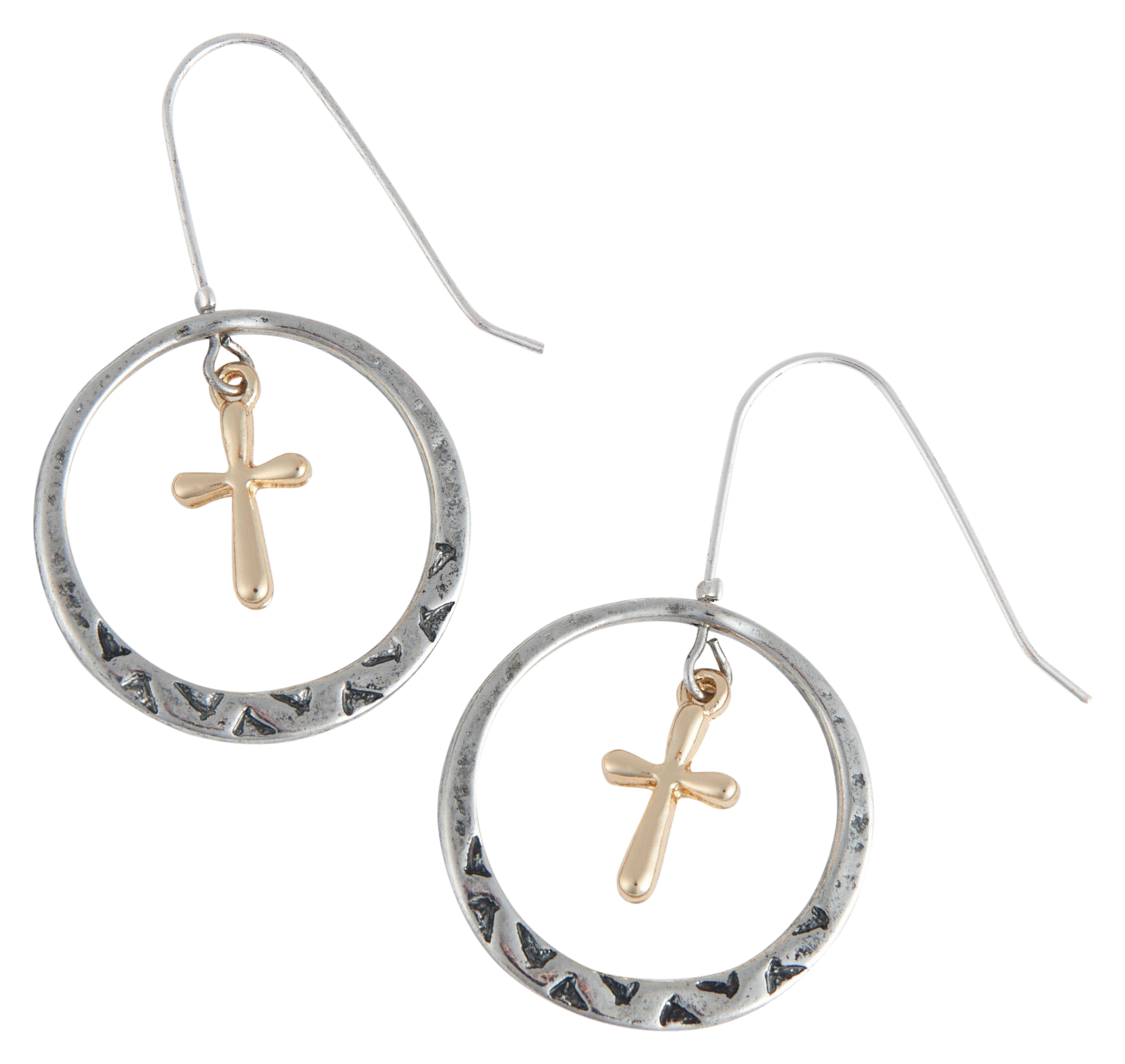 Image of Howard's Wild Spirit Cross Charm Drop Earrings