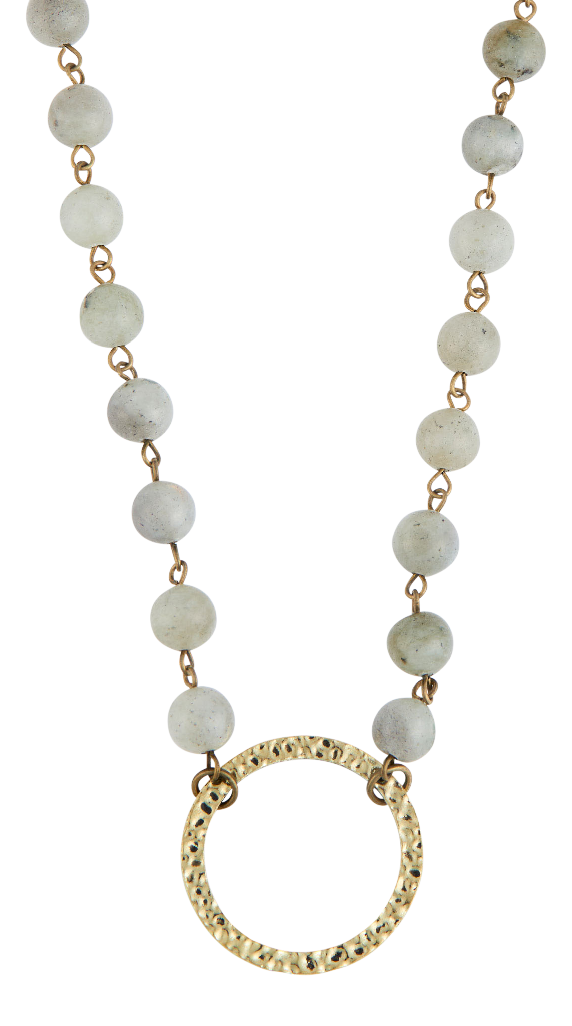 Image of Howard's Sarah Genuine Moonstone Hammered Ring Pendant Necklace