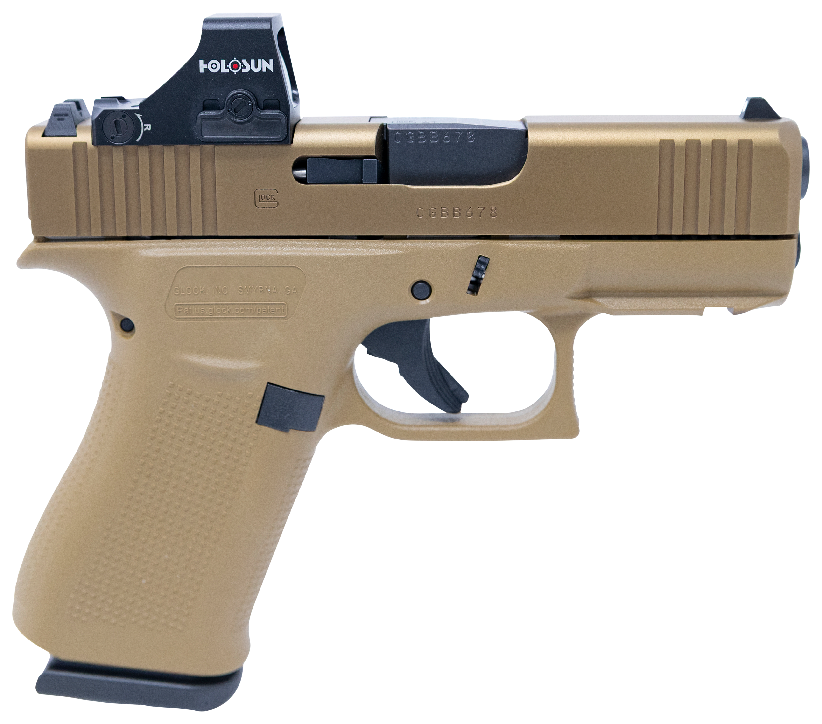 GLOCK 43X MOS SemiAuto Pistol with Holosun 407K 6 MOA Red Dot