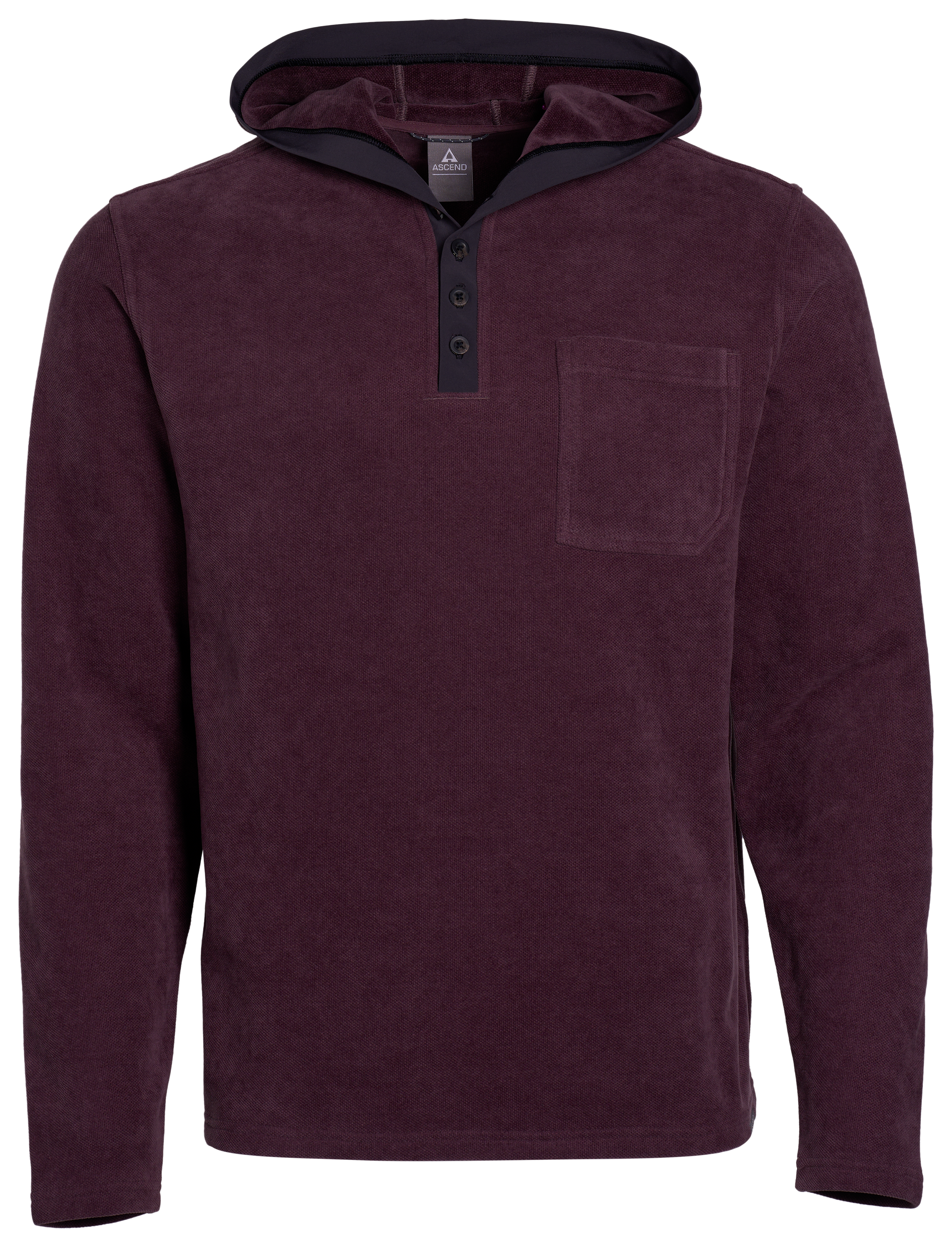 Ascend Long-Sleeve Hooded Henley - Huckleberry