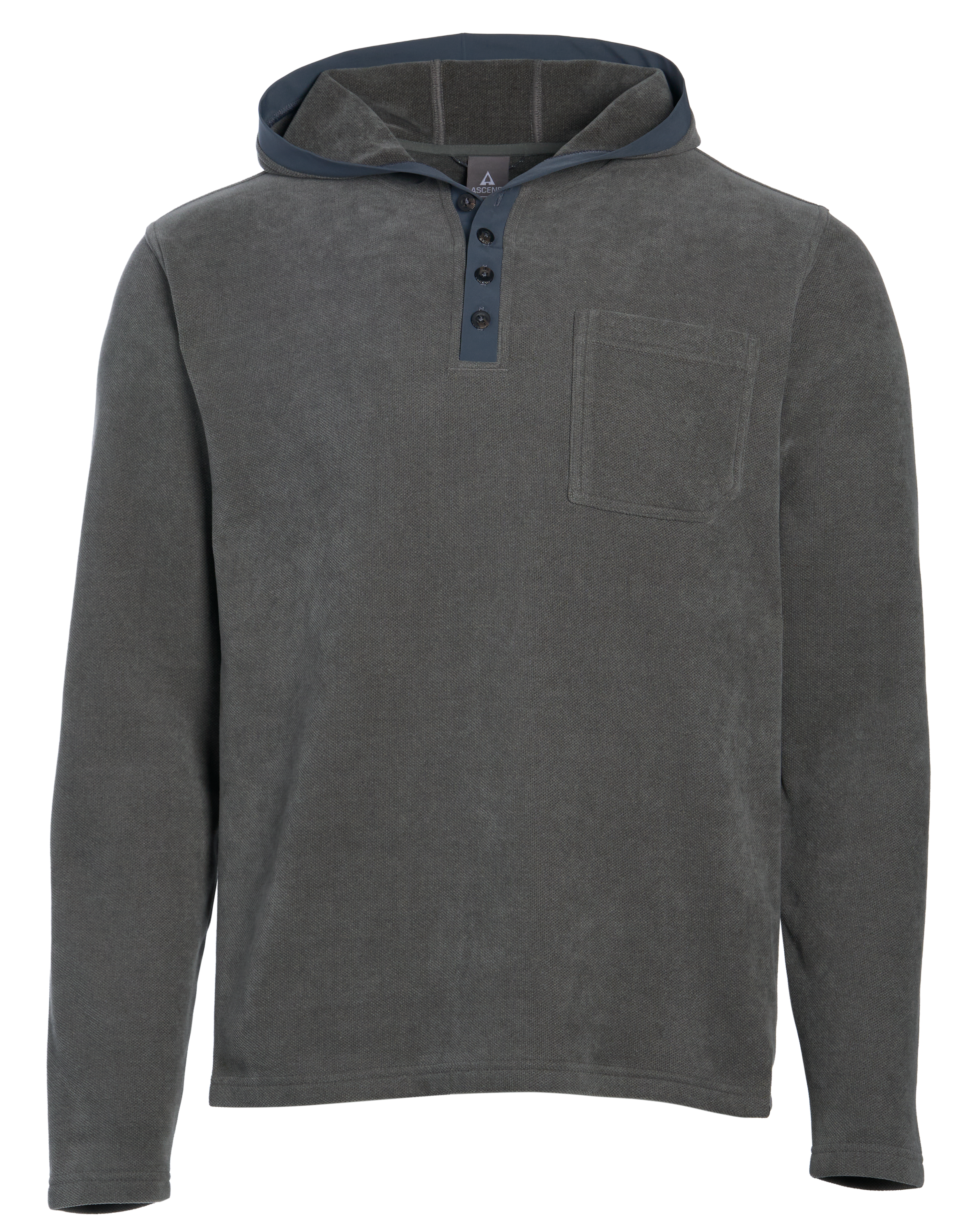 Image of Ascend Long-Sleeve Hooded Henley - Gray Matter