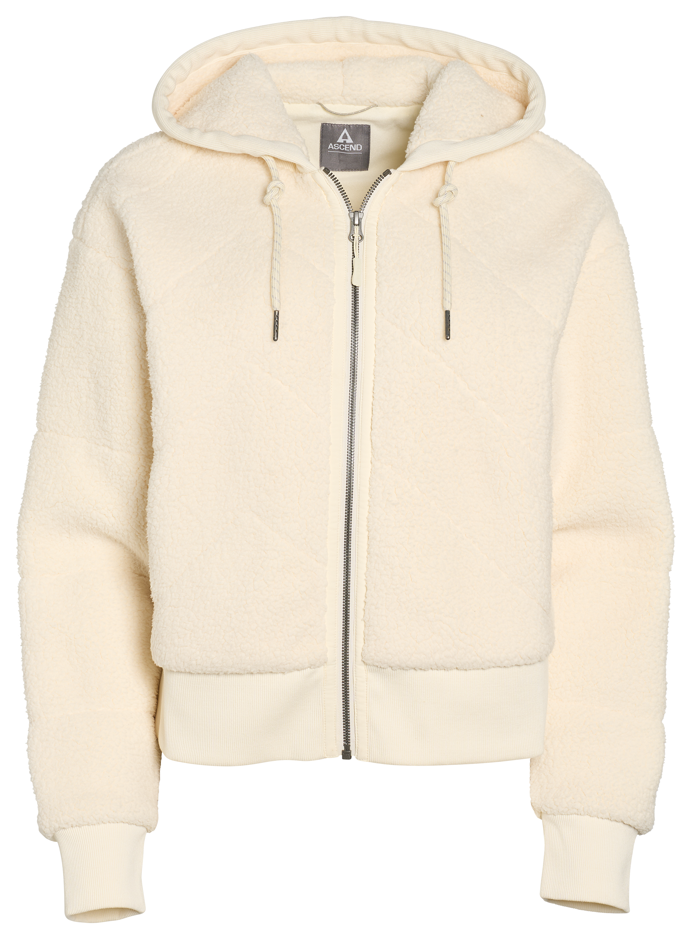 Image of Ascend Sherpa Full-Zip Hooded Jacket - Winter White
