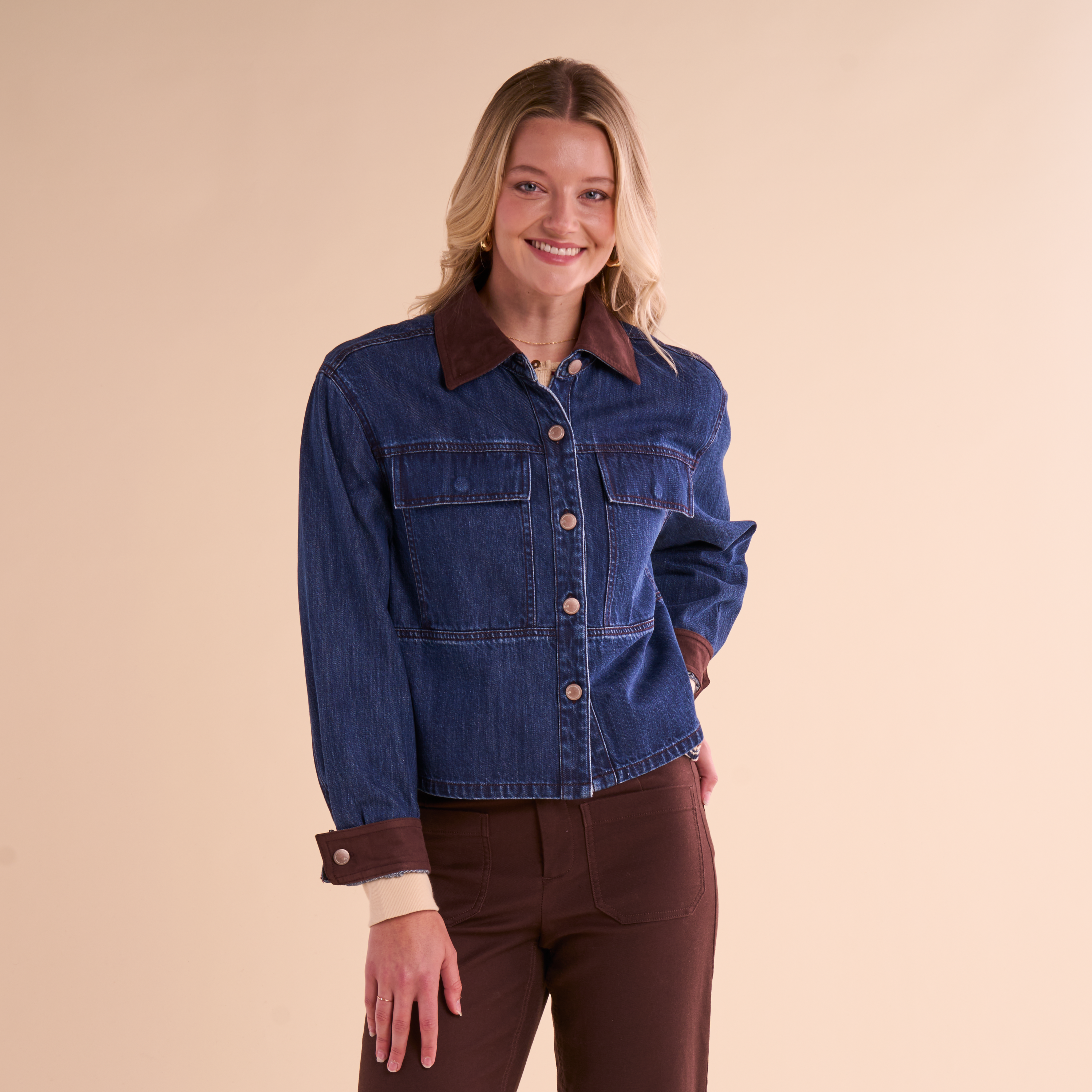 Image of Natural Reflections Crop Barn Jacket