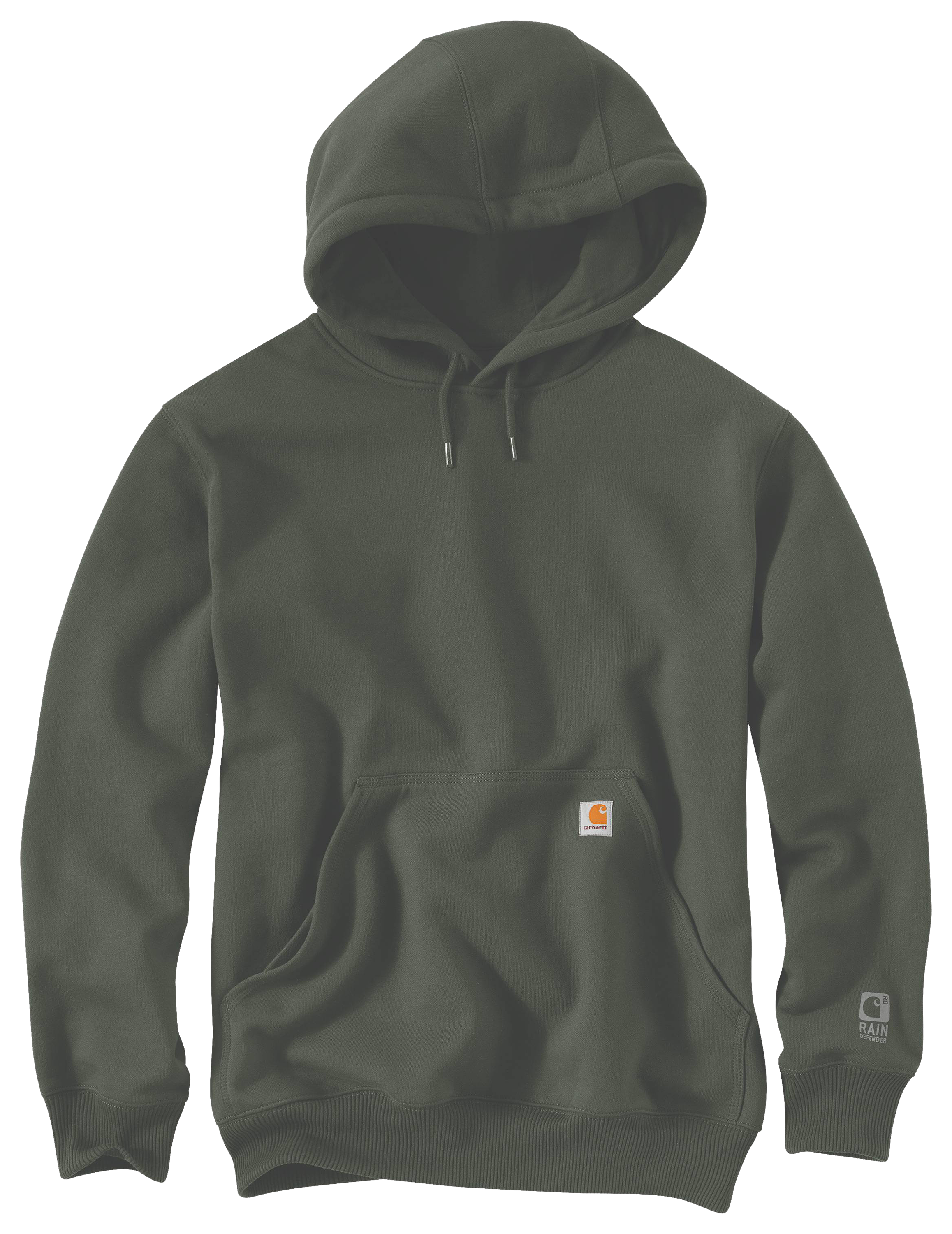 Image of Carhartt Rain Defender Loose-Fit Heavyweight Hoodie - Forestry Green