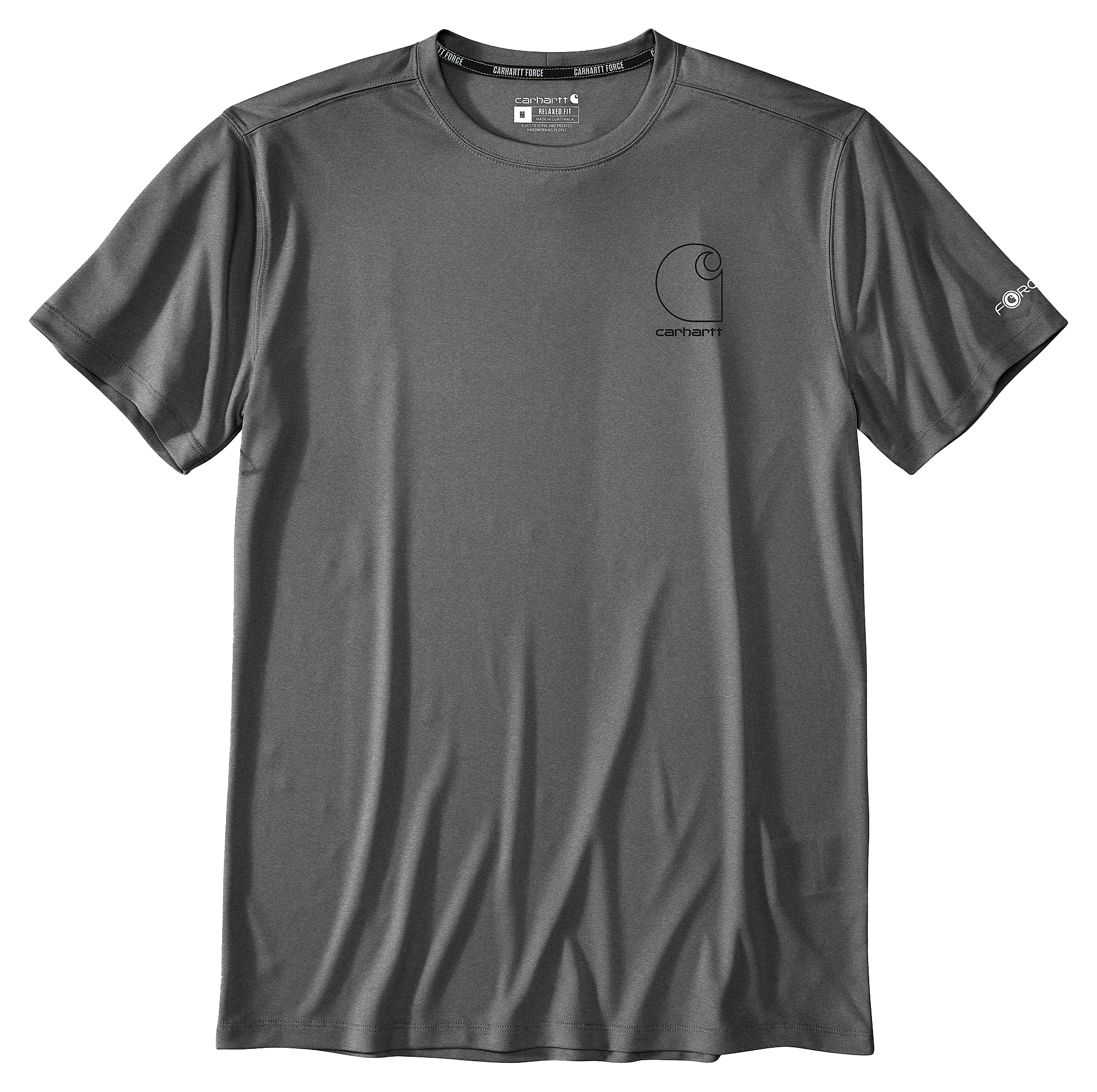 Image of Carhartt Force Sun Defender Logo Graphic Short-Sleeve T-Shirt - Steel Heather