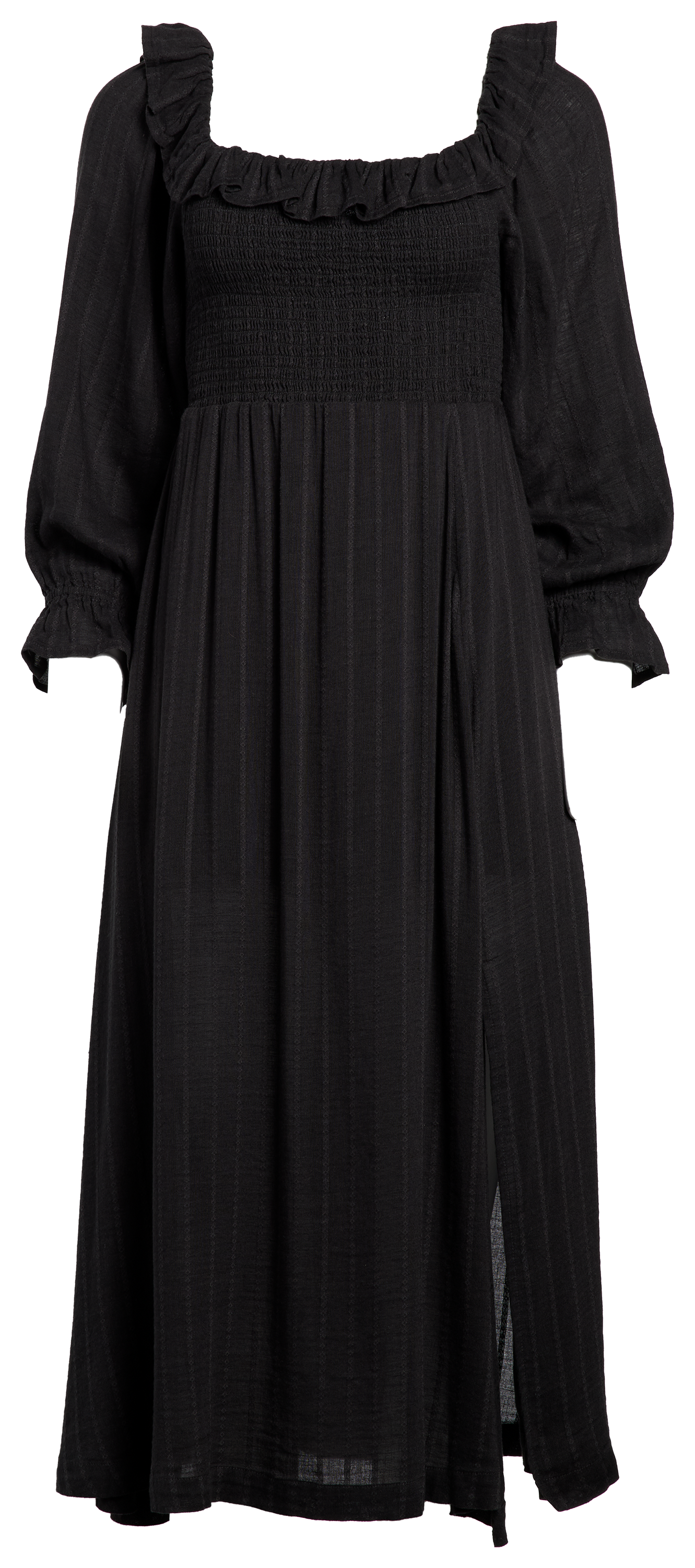 Image of RedHead Ranch Peasant Long-Sleeve Maxi Dress - Black