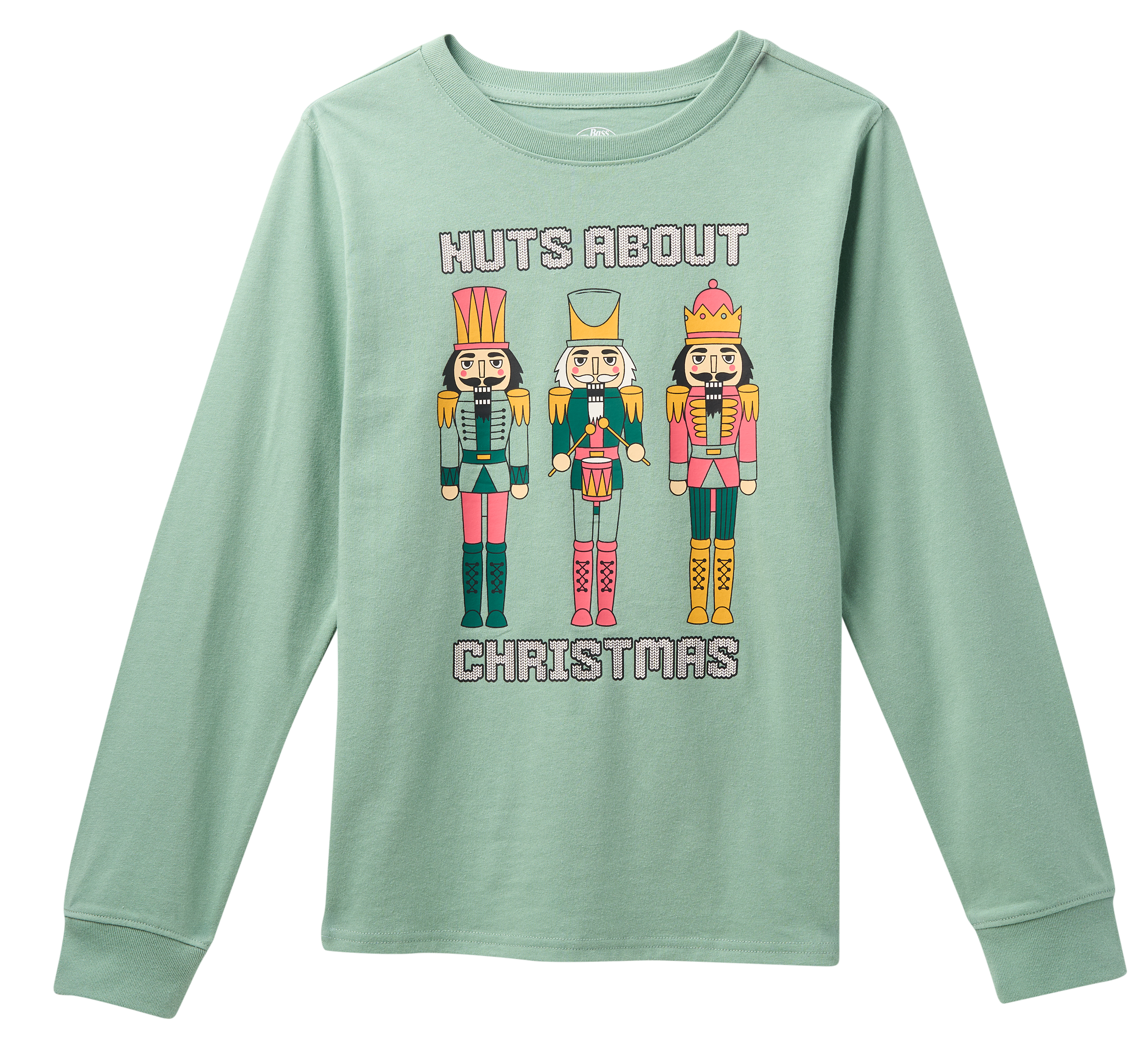 Image of Bass Pro Shops Holiday Graphic Long-Sleeve T-Shirt for Kids - Granite Green