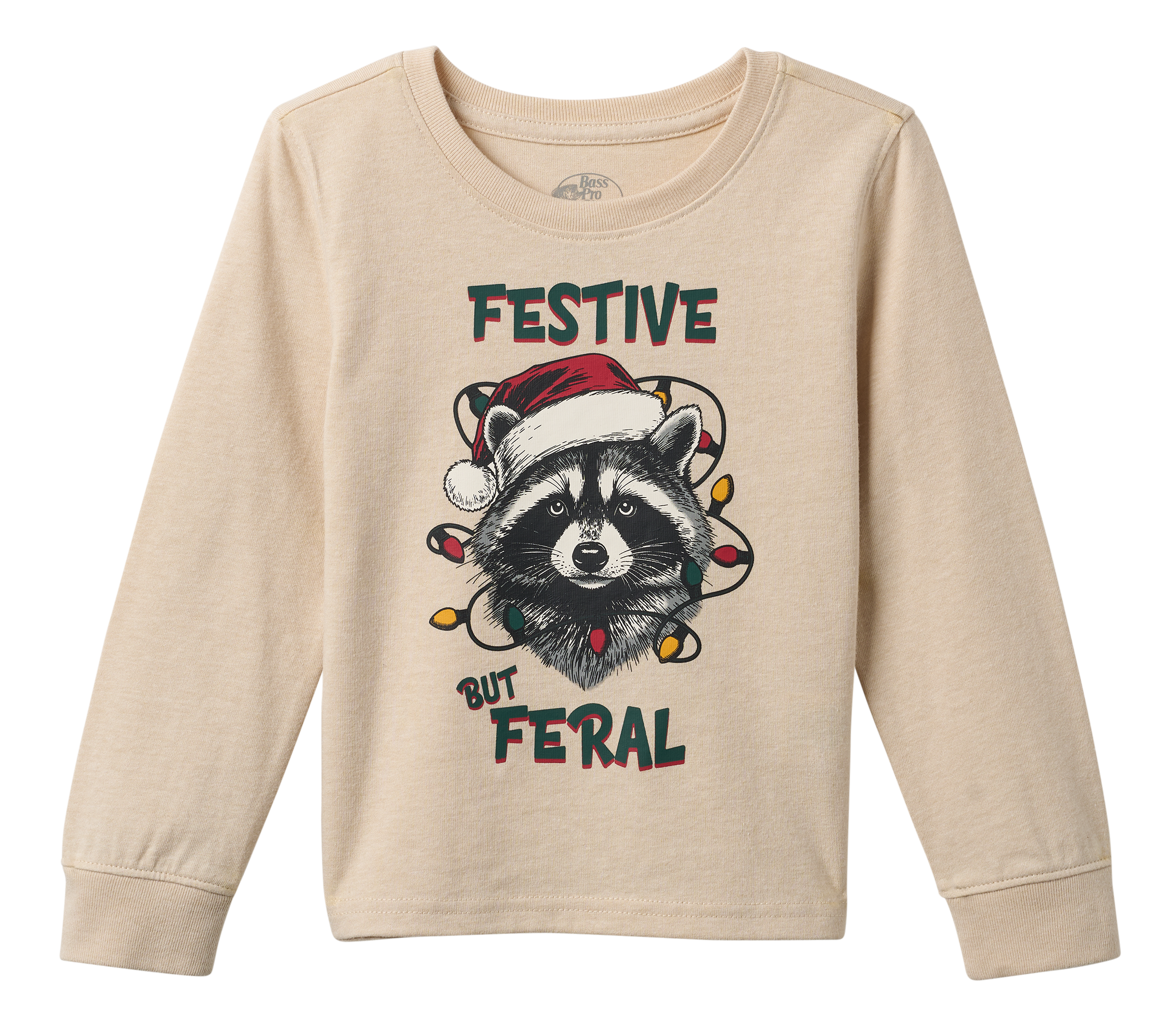 Image of Bass Pro Shops Holiday Long-Sleeve T-Shirt for Toddlers - Raccoon