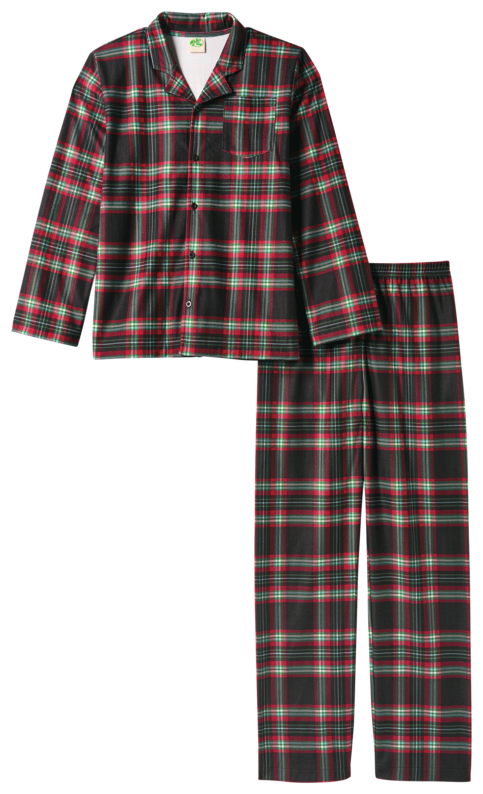 Image of Bass Pro Shops Pajama Set for Kids - Blue/Black Plaid