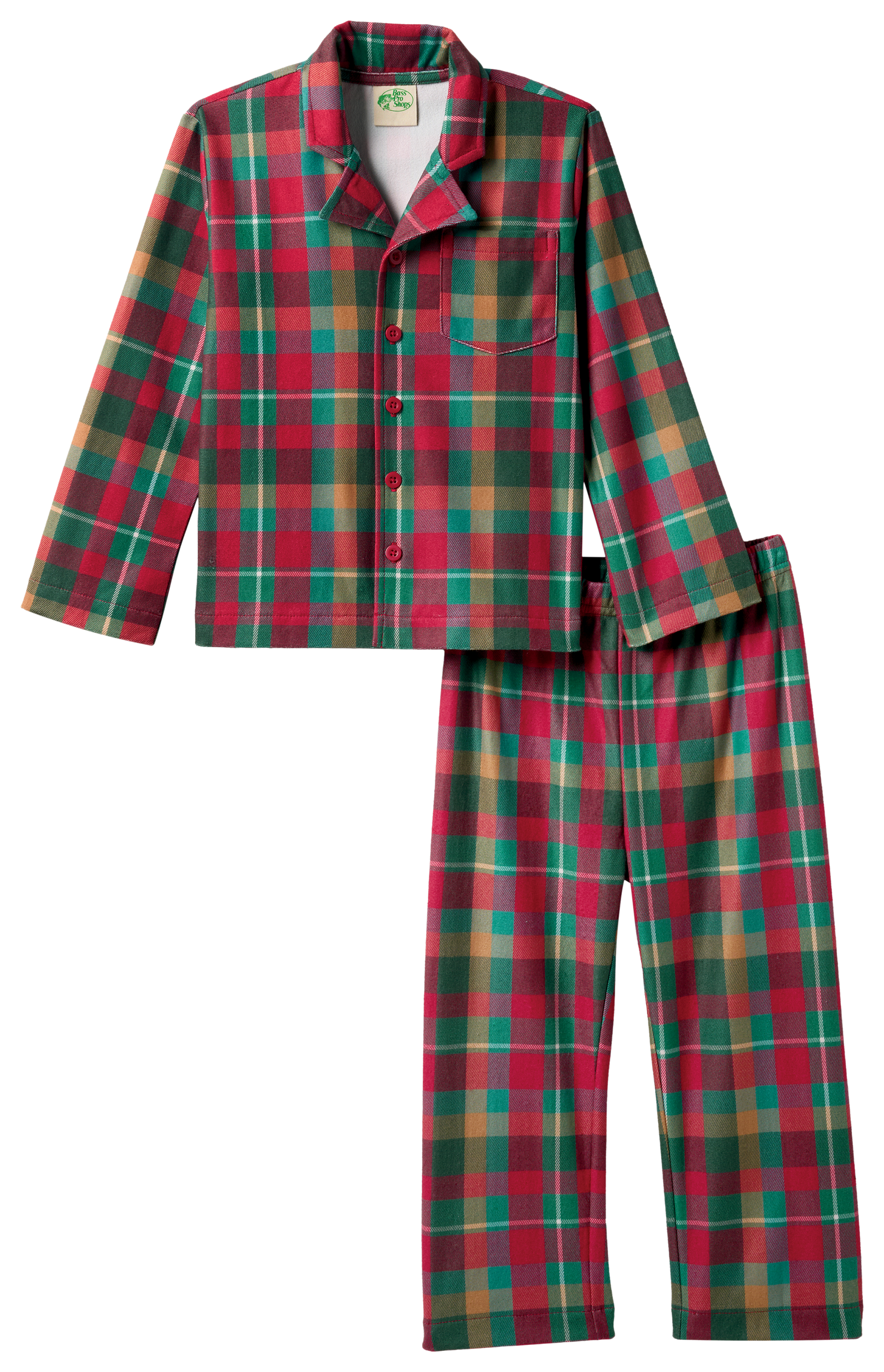 Image of Bass Pro Shops Pajama Set for Toddlers - Blue/Red Plaid