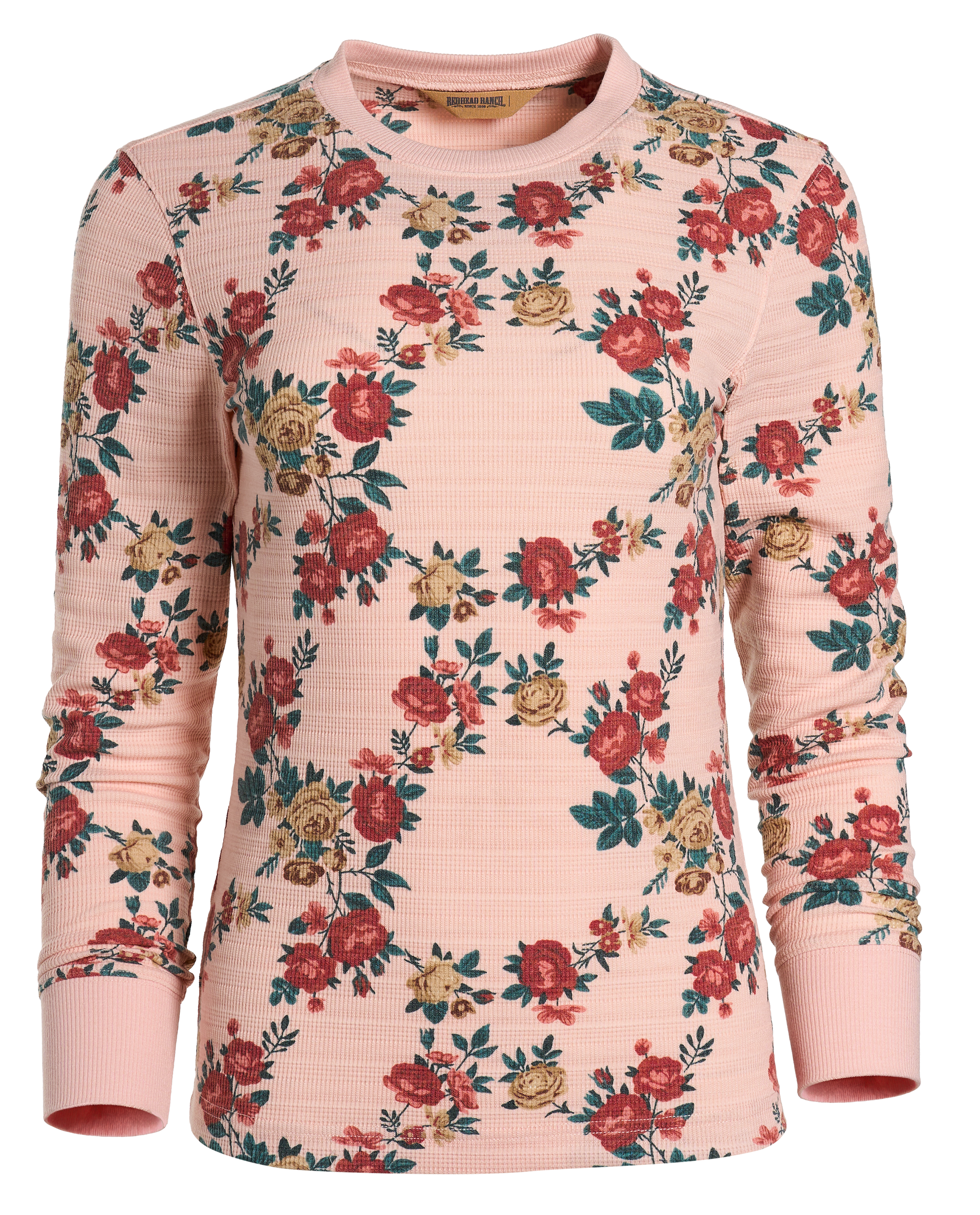 Image of RedHead Ranch Waffle Knit Print Long-Sleeve Shirt - Peachy Keen Floral