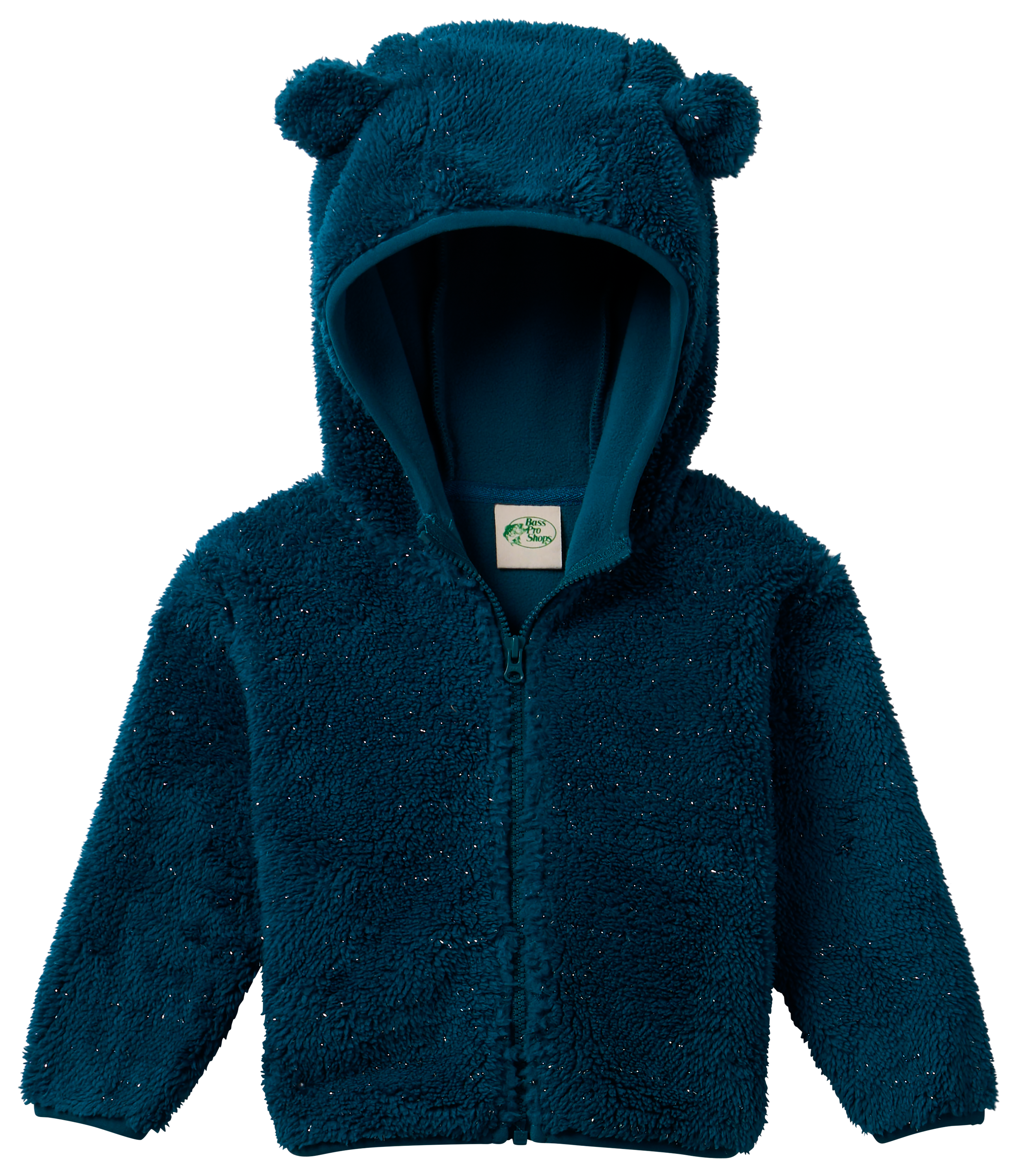 Image of Bass Pro Shops Bear Ears Full-Zip Fleece Hooded Jacket for Babies - Deep Lagoon Silver