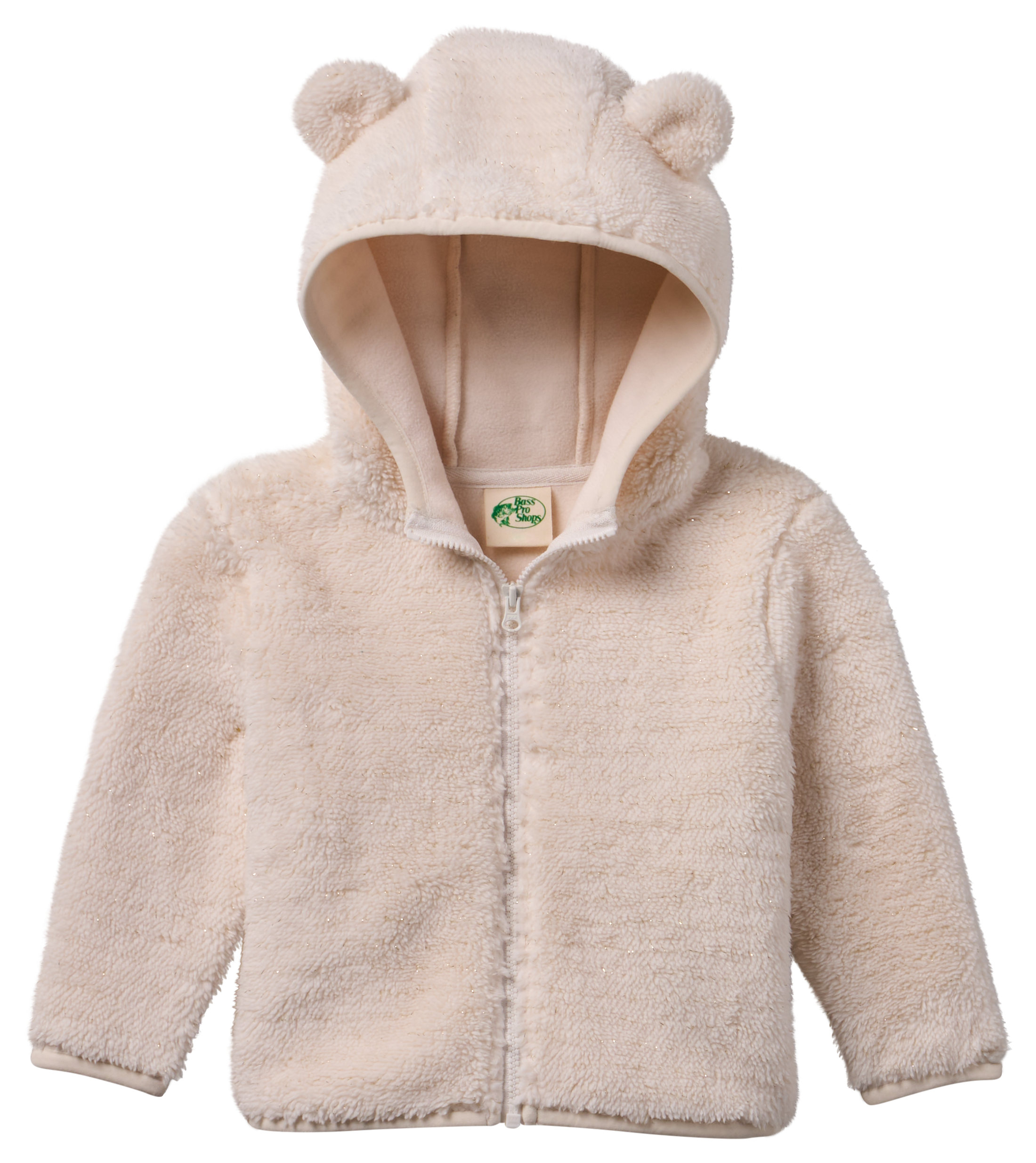 Image of Bass Pro Shops Bear Ears Full-Zip Fleece Hooded Jacket for Babies - Gardenia Gold