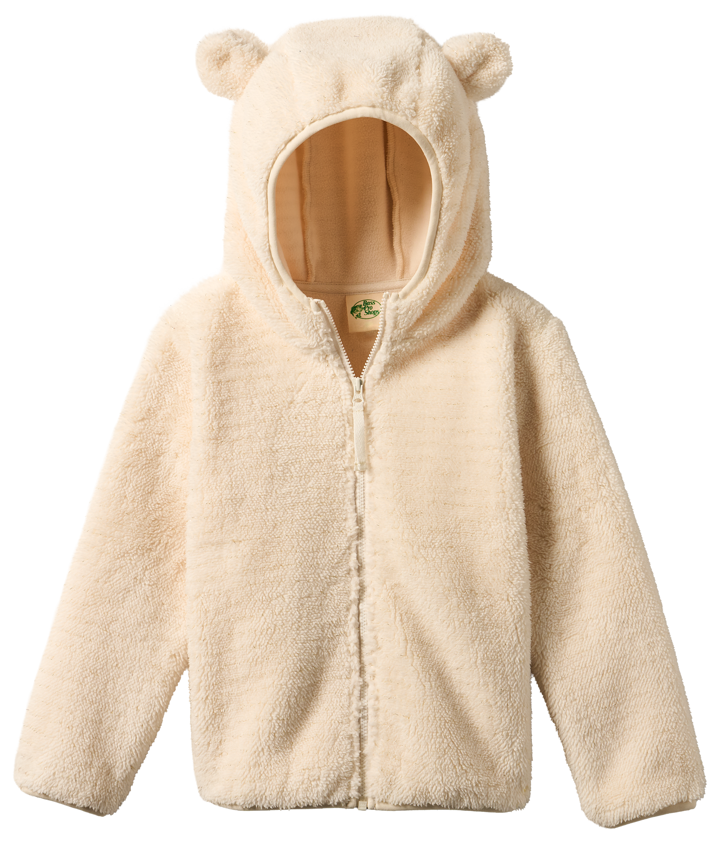 Image of Bass Pro Shops Bear Ears Full-Zip Fleece Hooded Jacket for Toddlers - Gardenia Gold