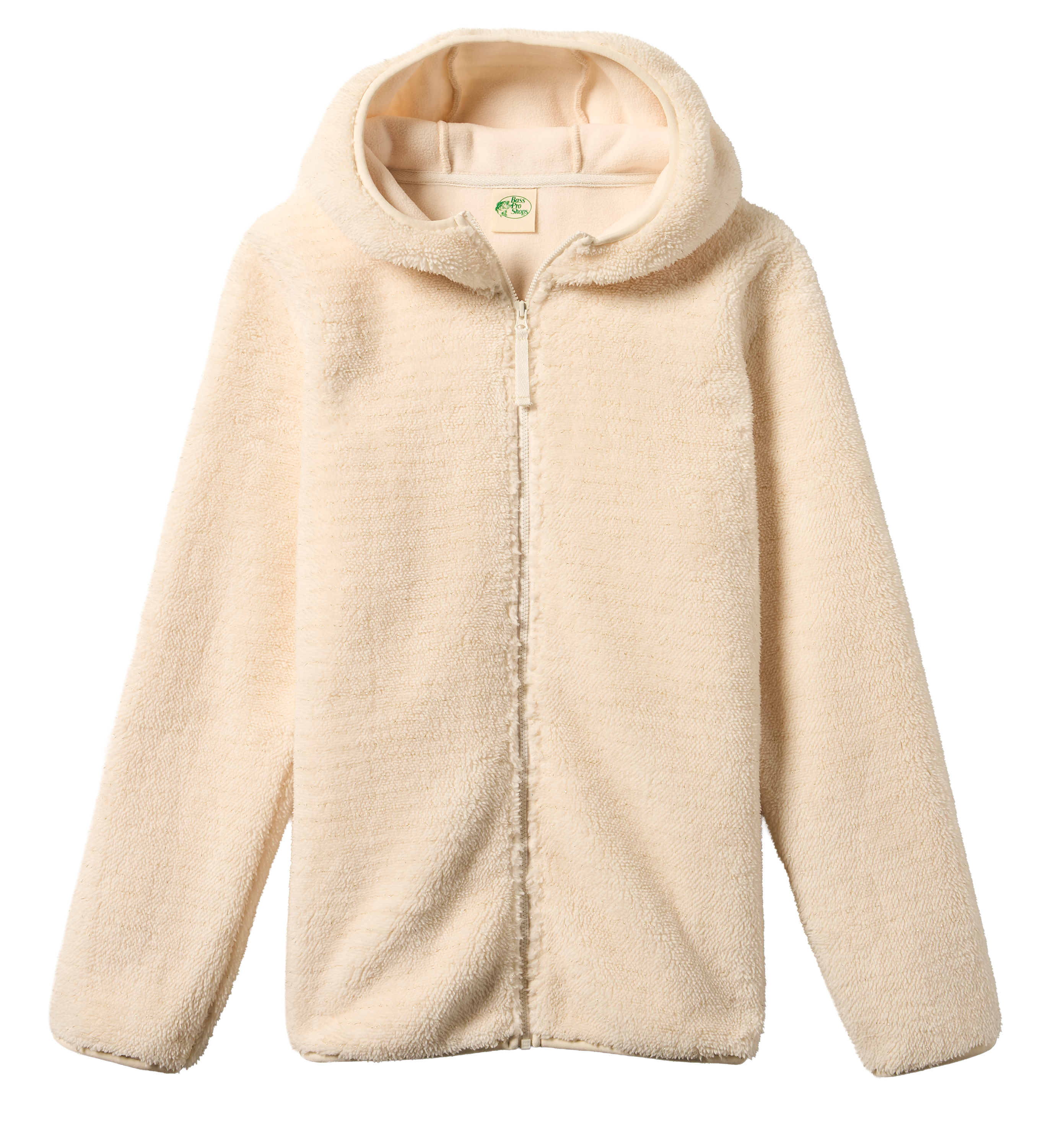 Image of Bass Pro Shops Cozy Fleece Full-Zip Hooded Jacket for Kids - Gardenia Gold