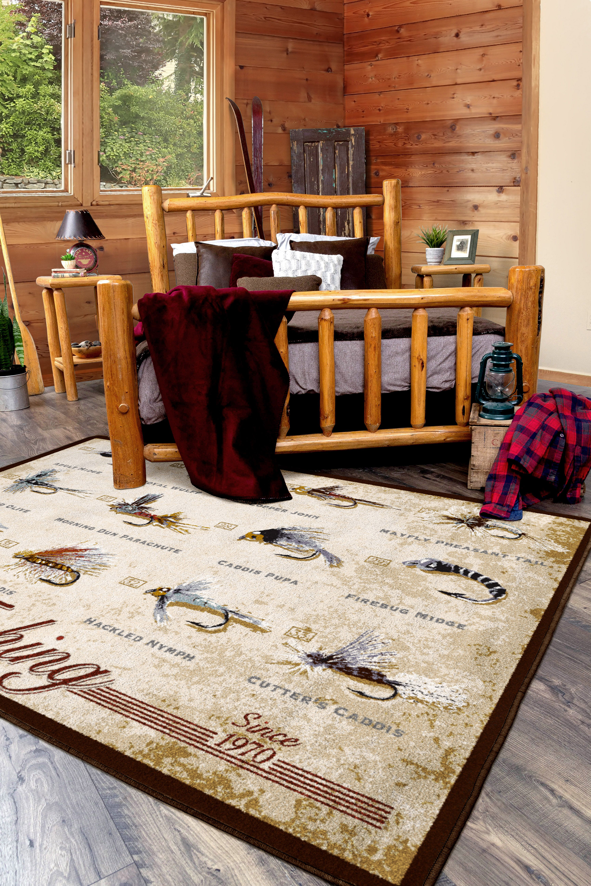 Image of American Dakota Fishing Flies Area Rug - 4' x 5'