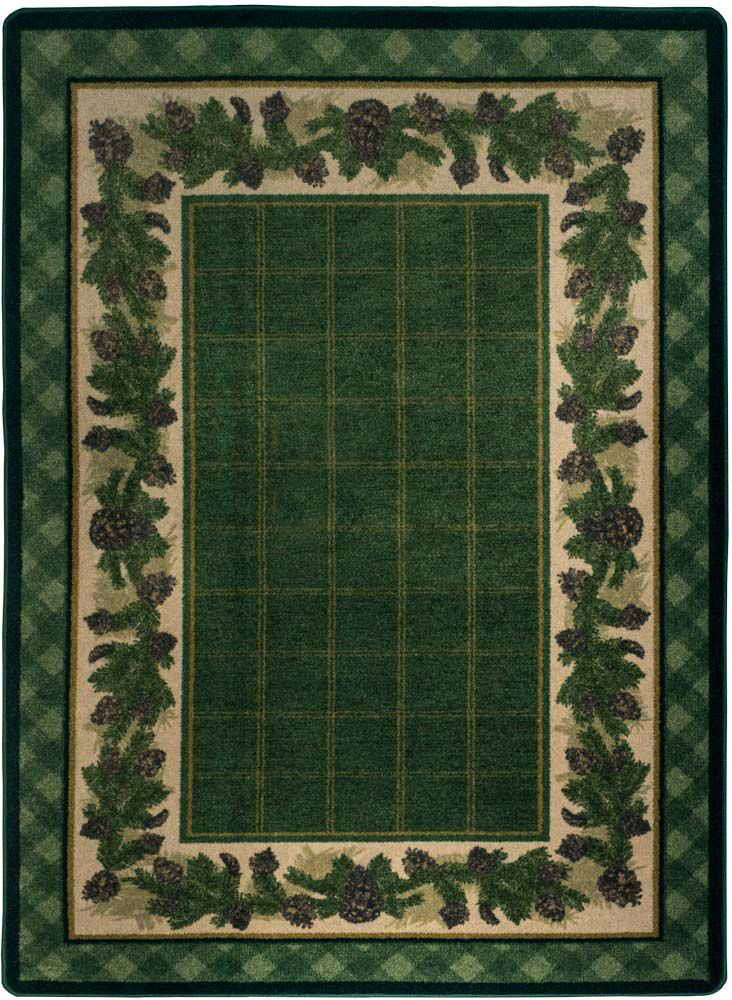 Image of American Dakota Resort Pine Area Rug - Green - 5' x 8'