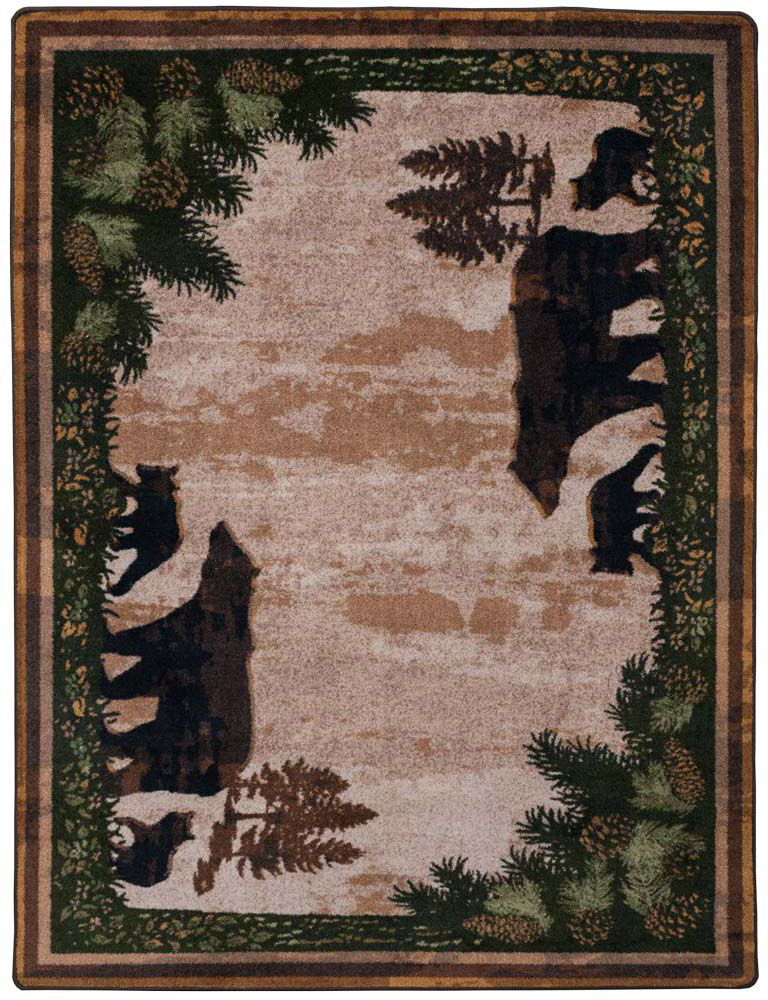 Image of American Dakota Timber Bears Rug - 4' x 5'
