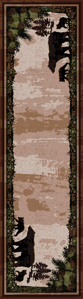 Image of American Dakota Timber Bears Rug - 2' x 8'