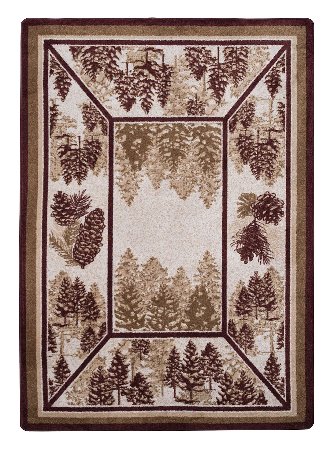 Image of American Dakota Peaceful Pines Area Rug - Brown - 4' x 5'