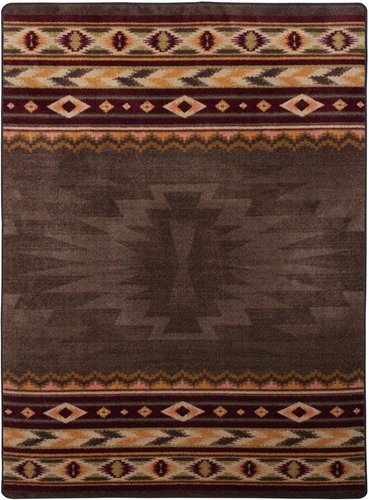Image of American Dakota Cinnabar Star Area Rug - Brown - 3' x 4'