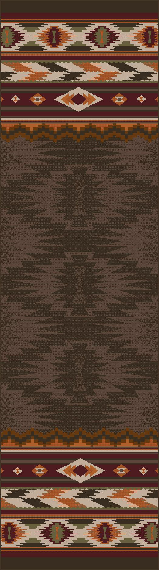Image of American Dakota Cinnabar Star Area Rug - Brown - 2' x 8'