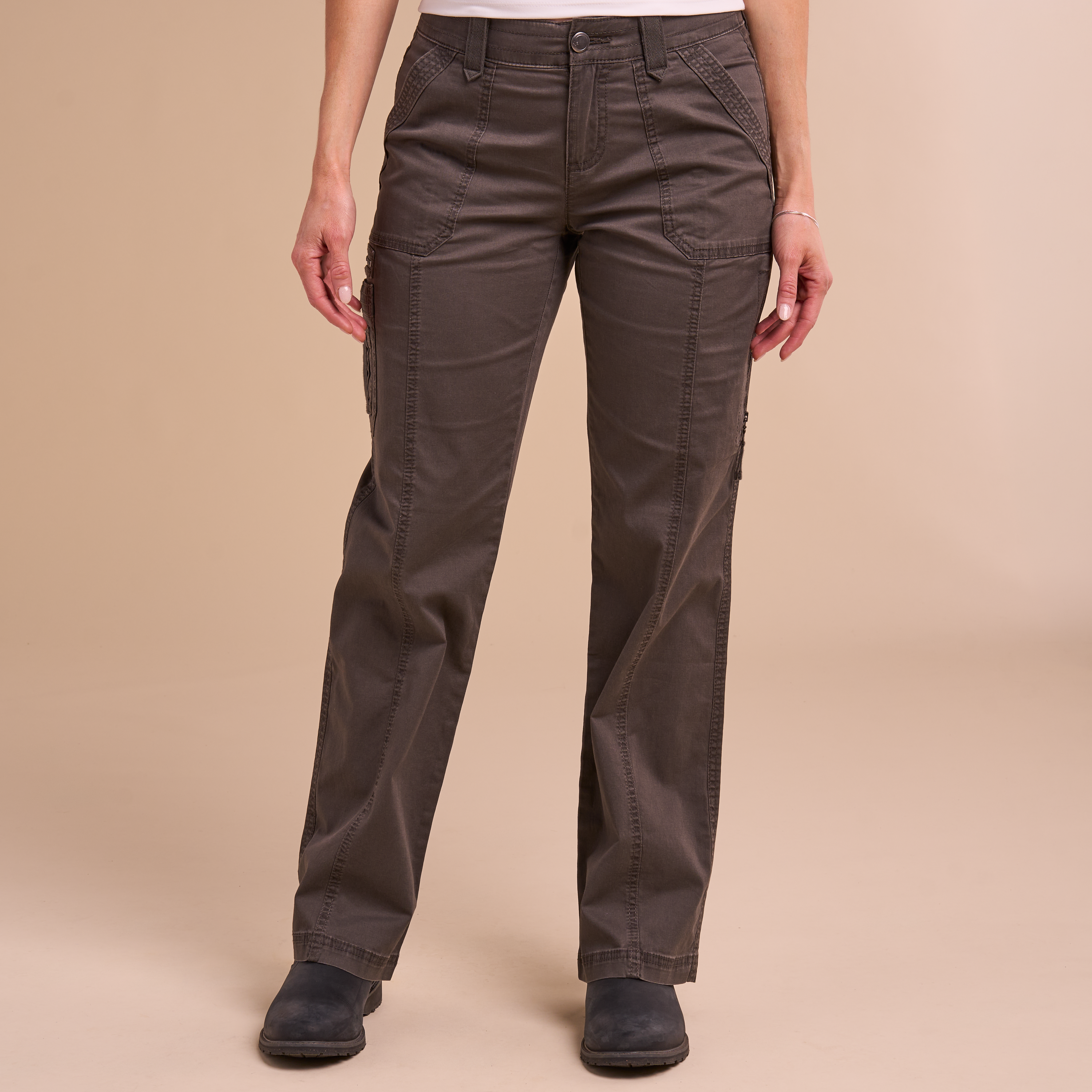 Image of Natural Reflections Cargo Stretch Twill Comfort Waist Pants - Raven