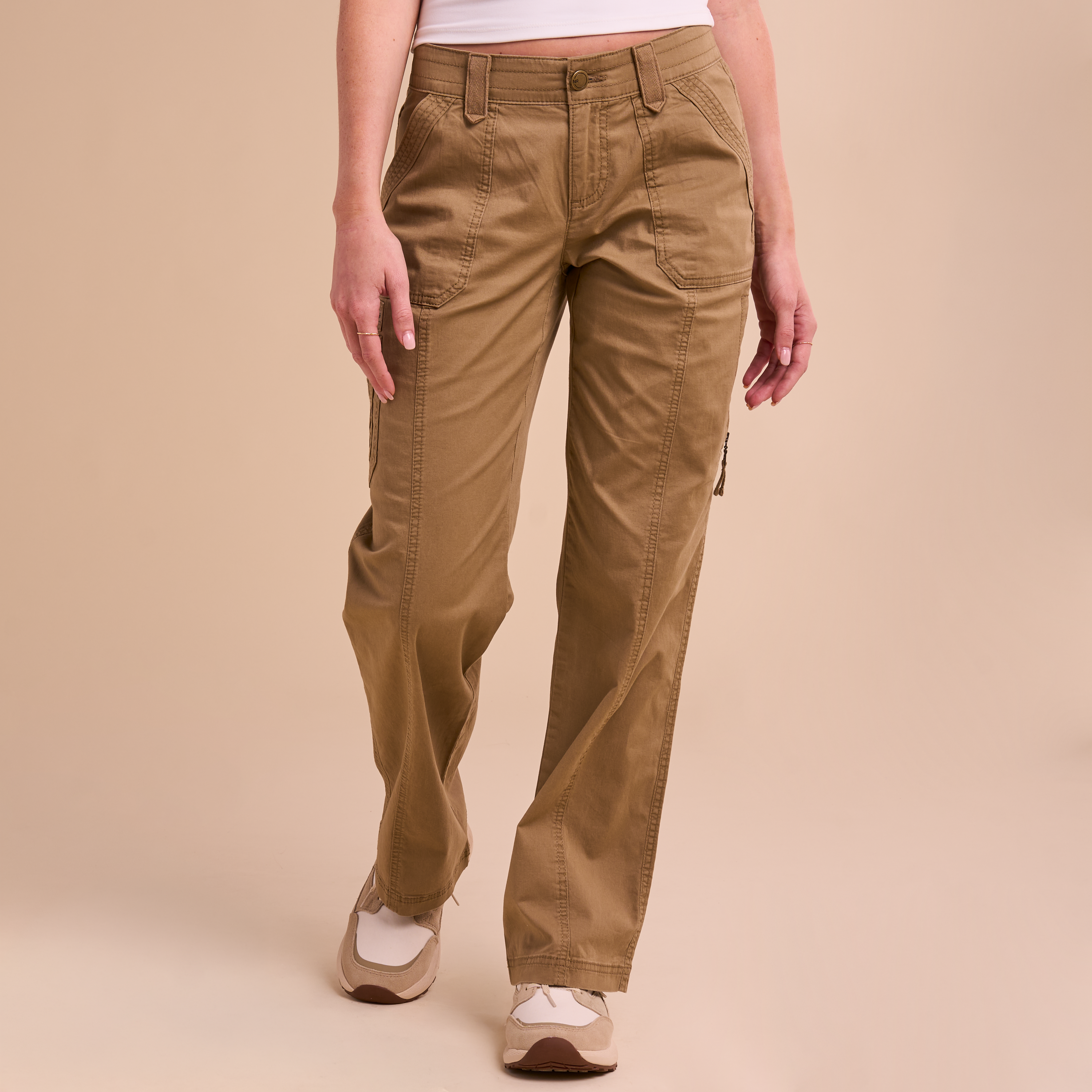 Image of Natural Reflections Cargo Stretch Twill Comfort Waist Pants - Petrified Oak