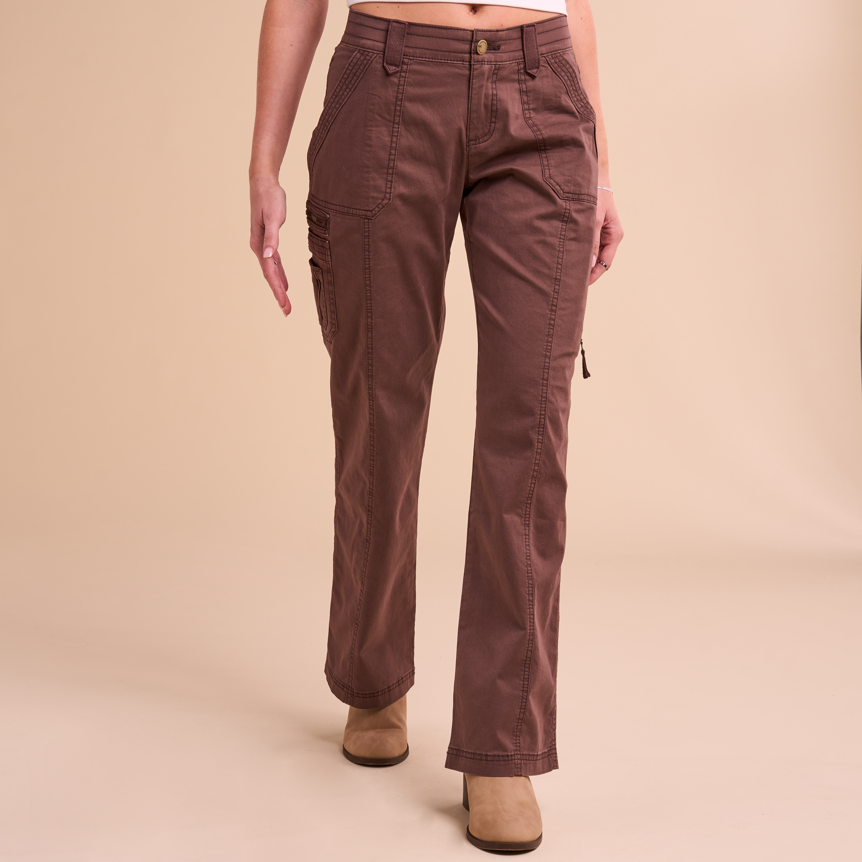 Image of Natural Reflections Cargo Stretch Twill Comfort Waist Pants - French Roast