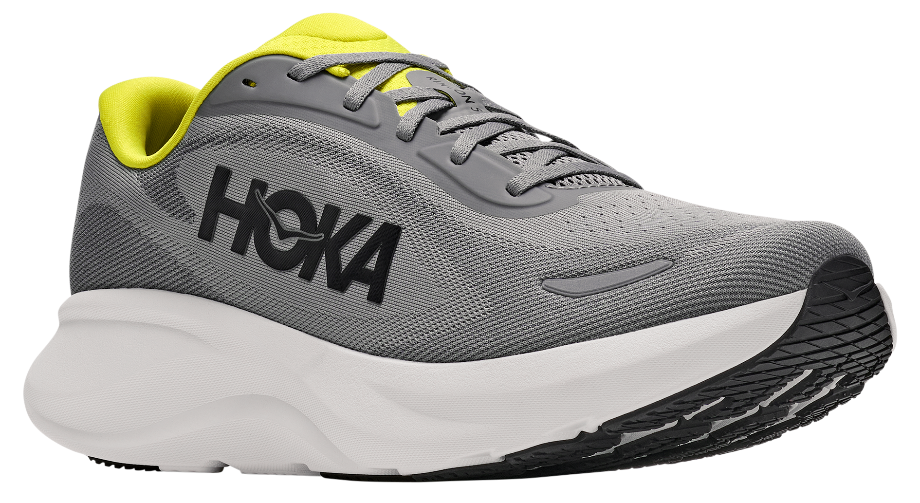 HOKA HOKA Rincon 5 Running Shoes for Men - Galactic Grey/Hoka Citrus - $124.99 at Bass Pro Shops