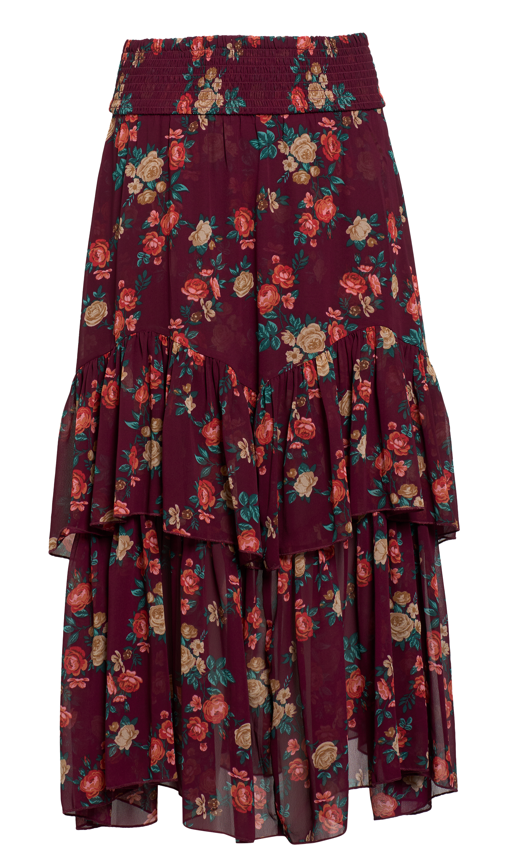 Image of RedHead Ranch Tiered Ruffle Maxi Skirt - Fig Cottage FLoral