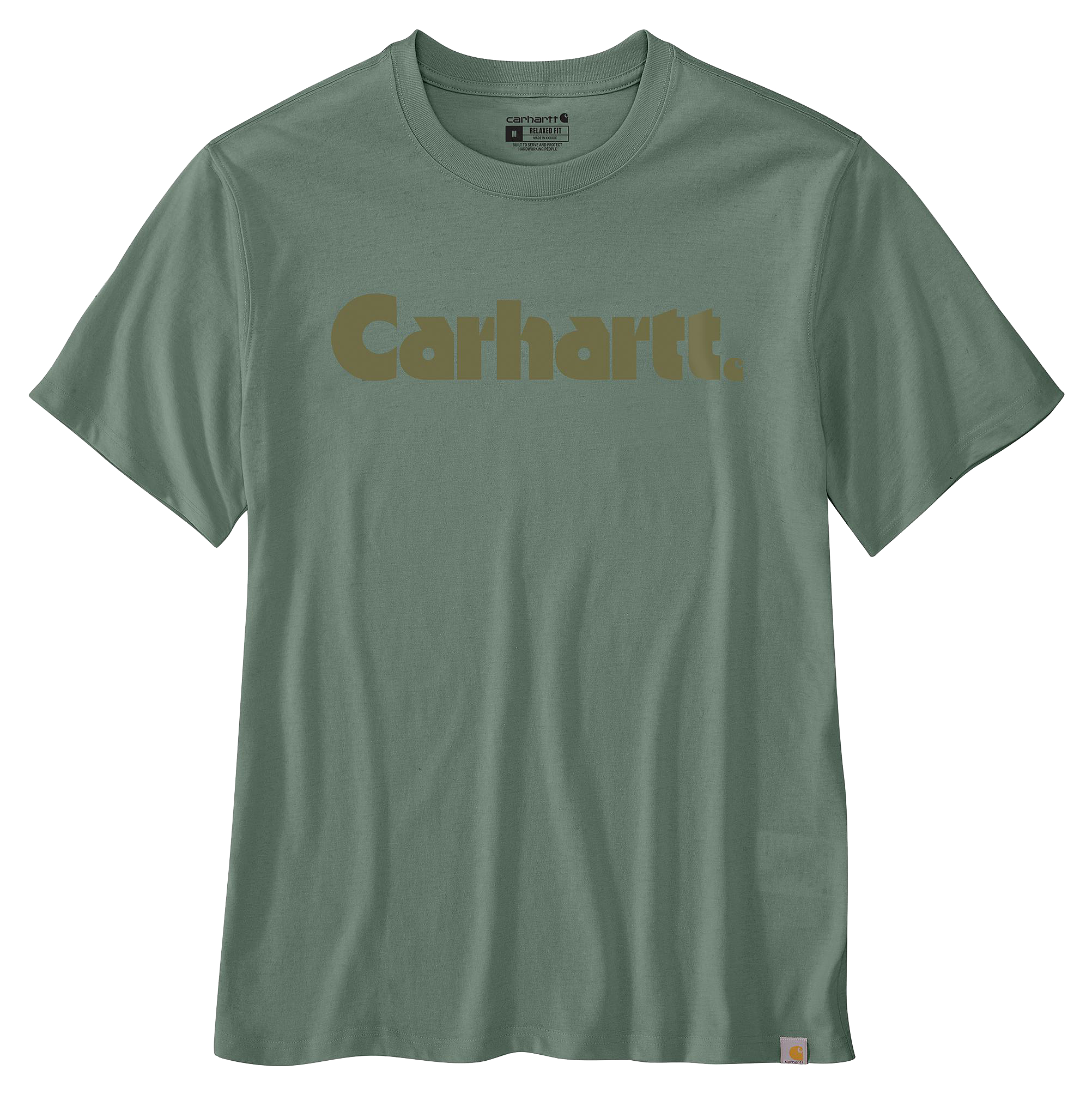 Image of Carhartt Irvine Logo Relaxed-Fit T-Shirt - Green Slate