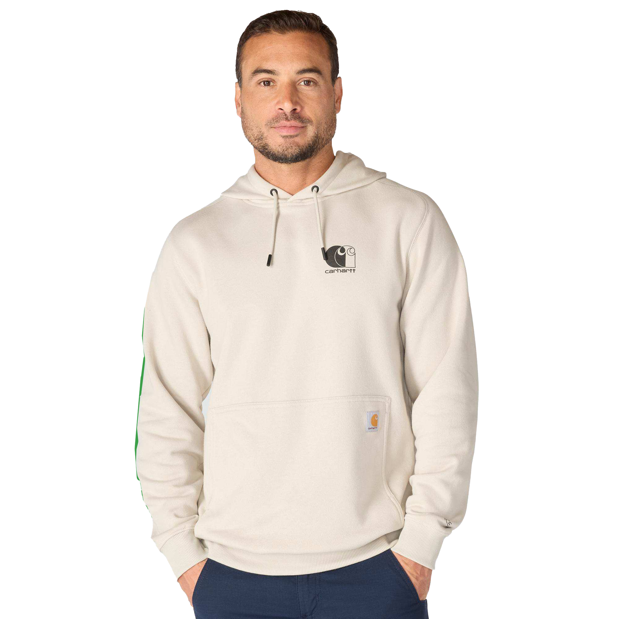 Image of Carhartt Force Logo Hooded Sweatshirt - Cobblestone