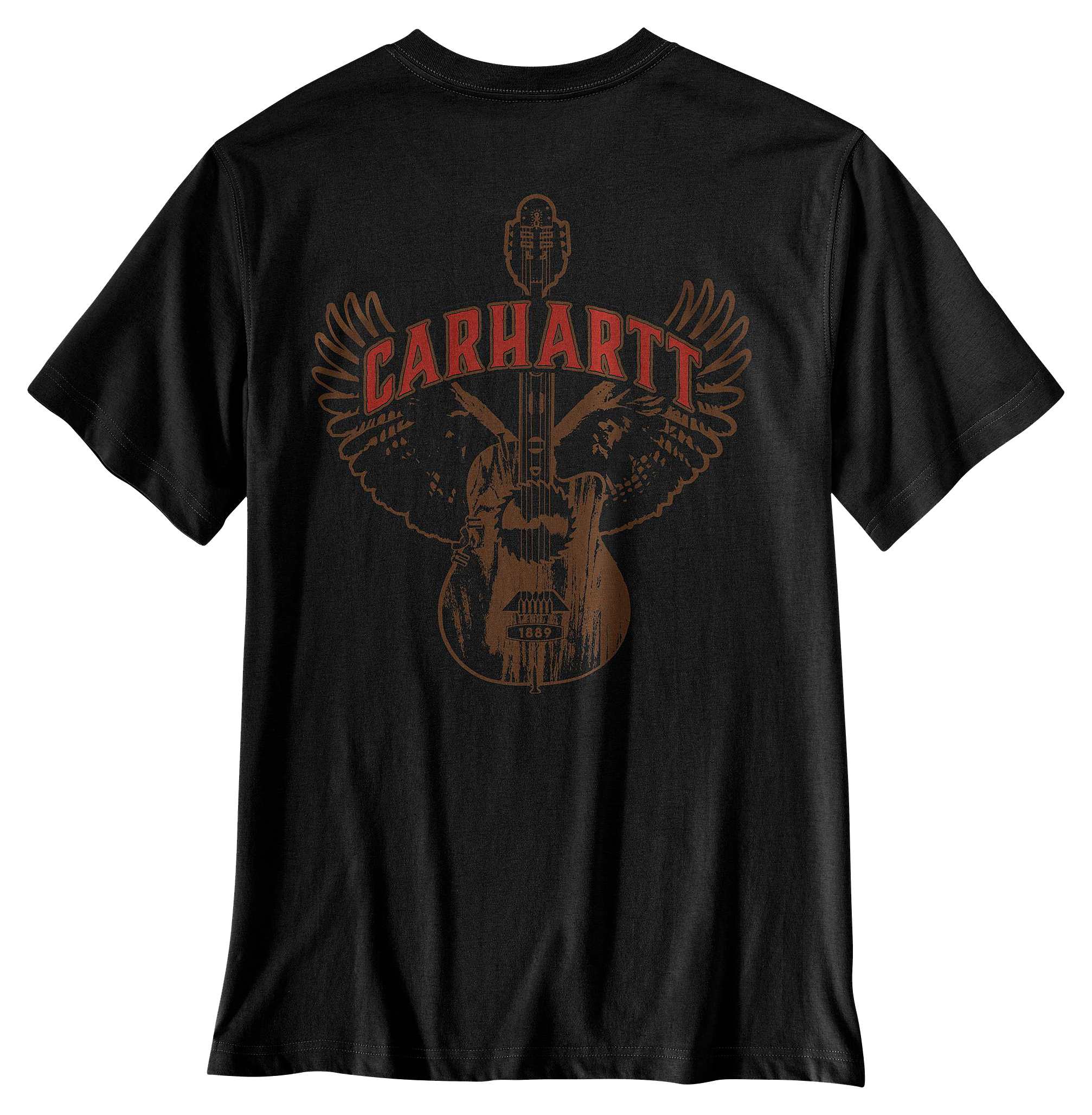 Image of Carhartt Irvine Guitar Relaxed-Fit Short-Sleeve Pocket T-Shirt - Black - 3XLT