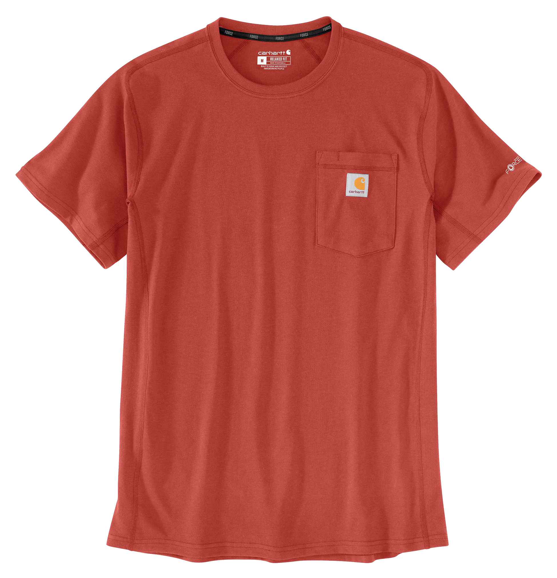 Image of Carhartt Force Relaxed-Fit Midweight Short-Sleeve Pocket T-Shirt - Atomic Red