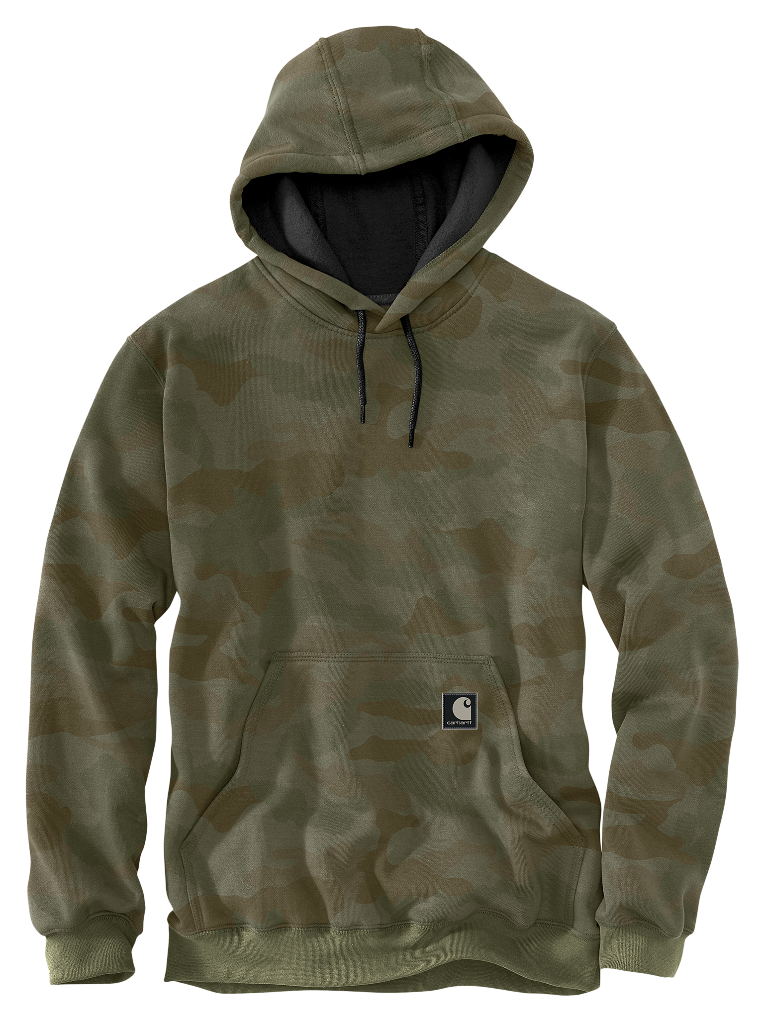 Image of Carhartt Marquette Camo Hooded Sweatshirt - Army Green Camo
