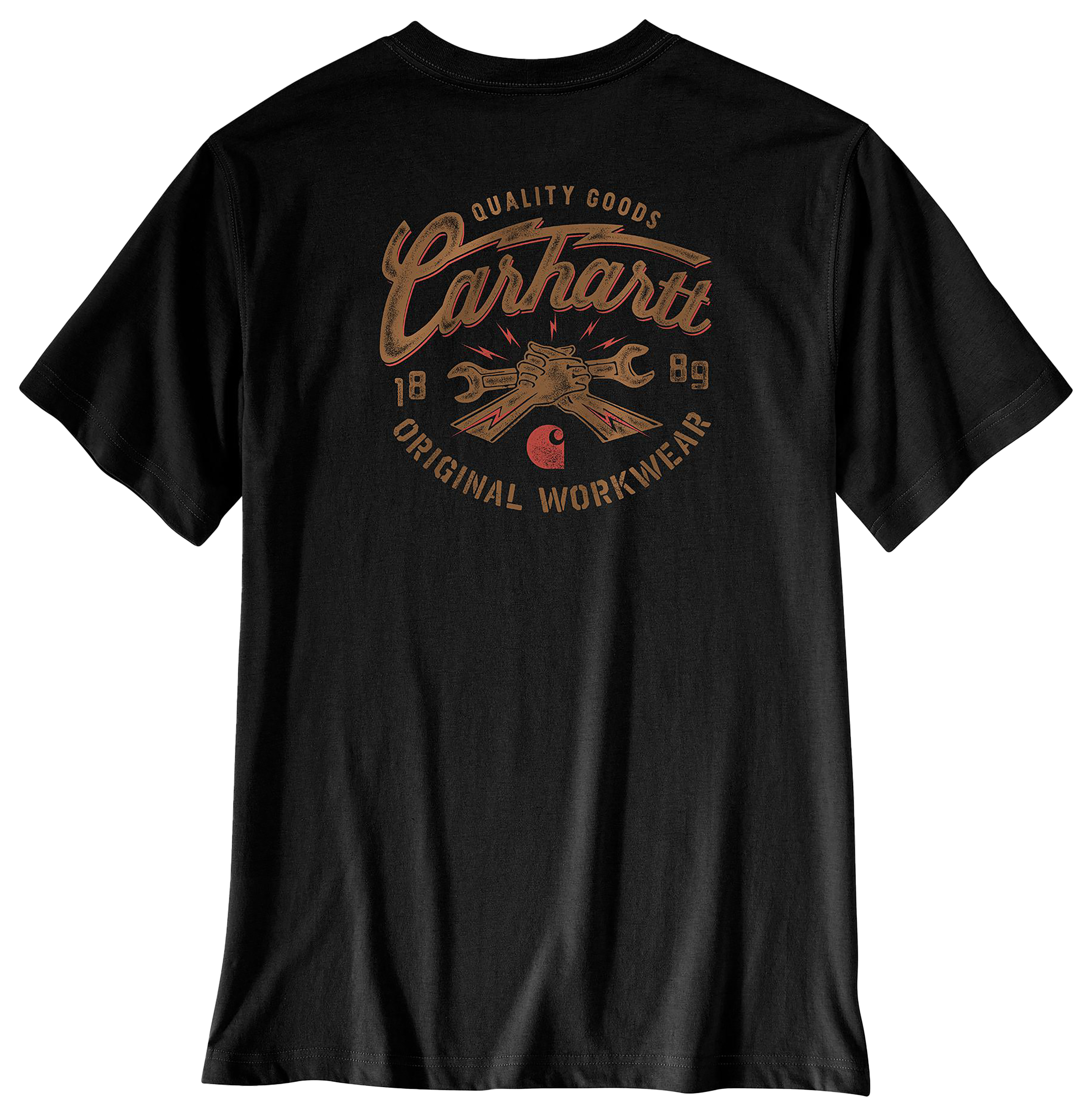 Image of Carhartt Irvine Wrench Relaxed-Fit Short-Sleeve Pocket T-Shirt - Black