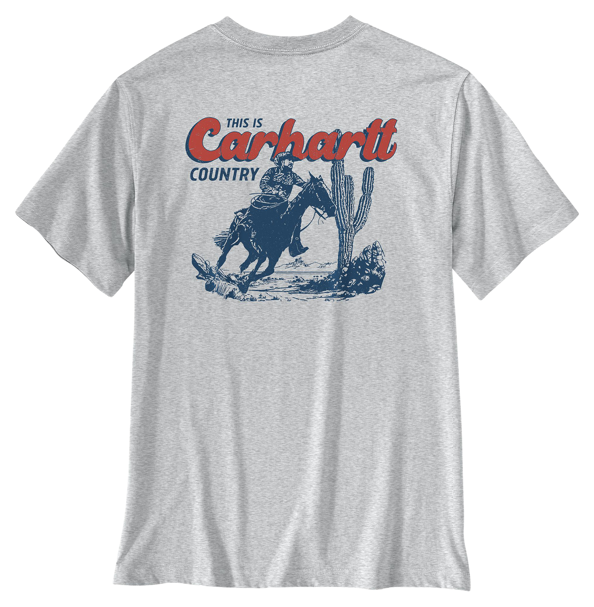 Image of Carhartt Irvine Horse Graphic Relaxed-Fit Short-Sleeve Pocket T-Shirt - Heather Gray - S