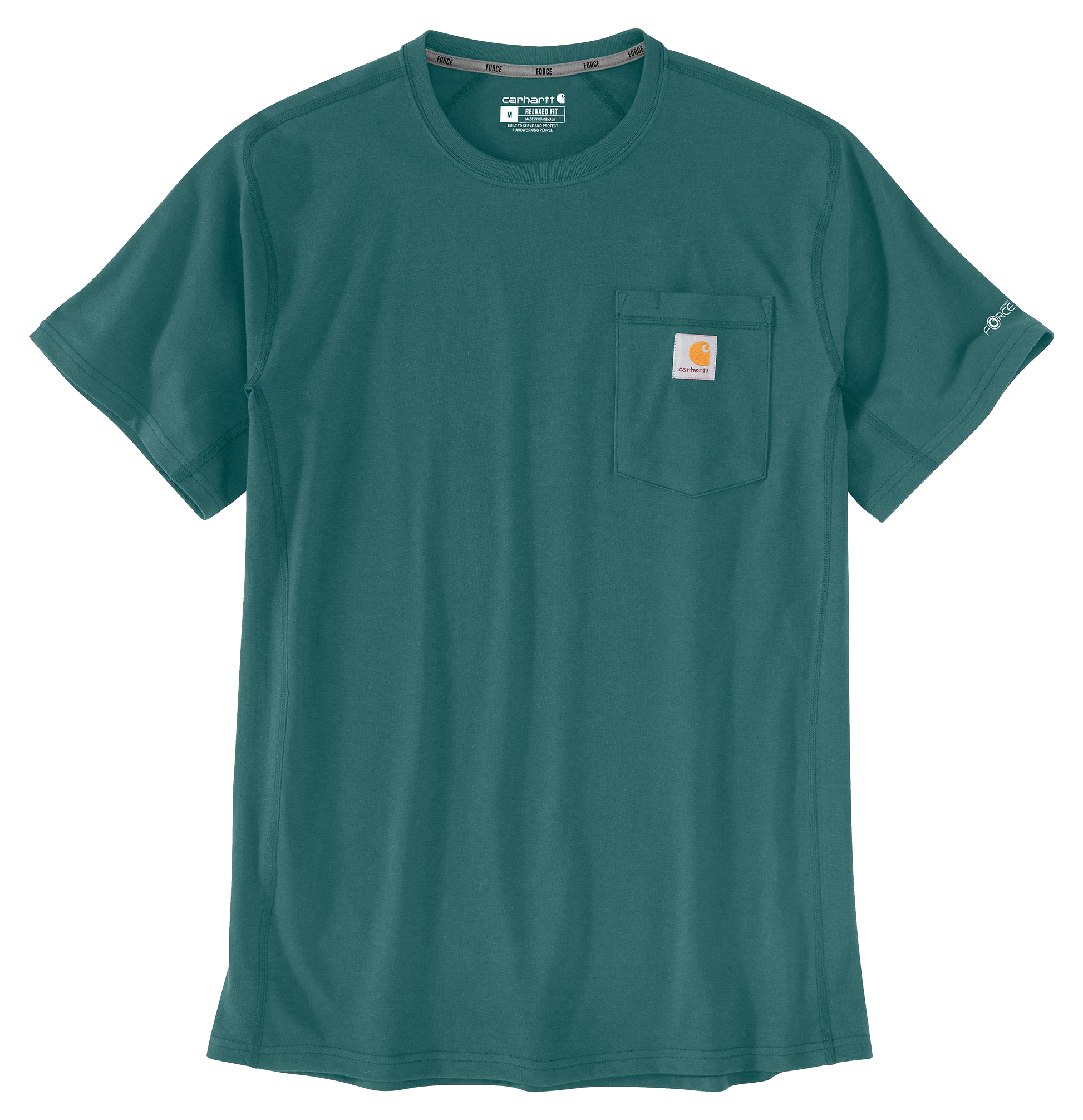 Image of Carhartt Force Relaxed-Fit Midweight Short-Sleeve Pocket T-Shirt - Transformative Teal